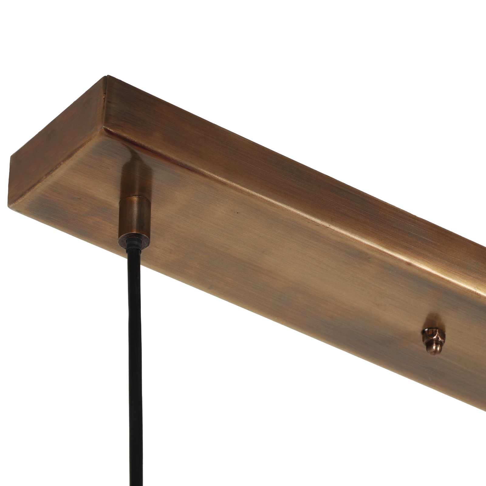 Soraya linear hanging light, 3-bulb, beam, metal, antique brass