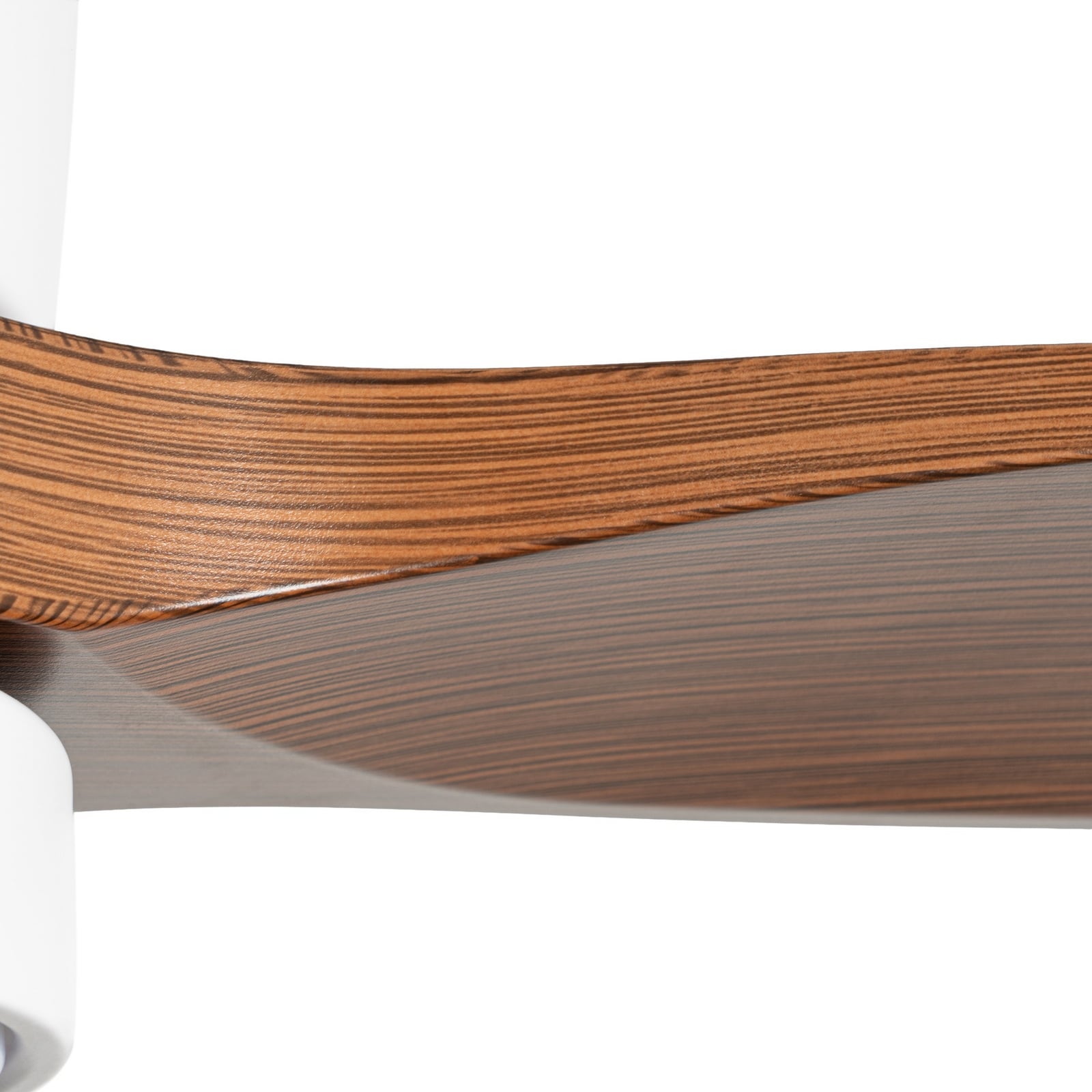 Ventilatore da soffitto LED Faipari, DC, 132 cm, bianco / legno scuro - Lucande Ventilatore da soffitto LED Faipari, DC, 132 cm, bianco / legno scuro - Lucande