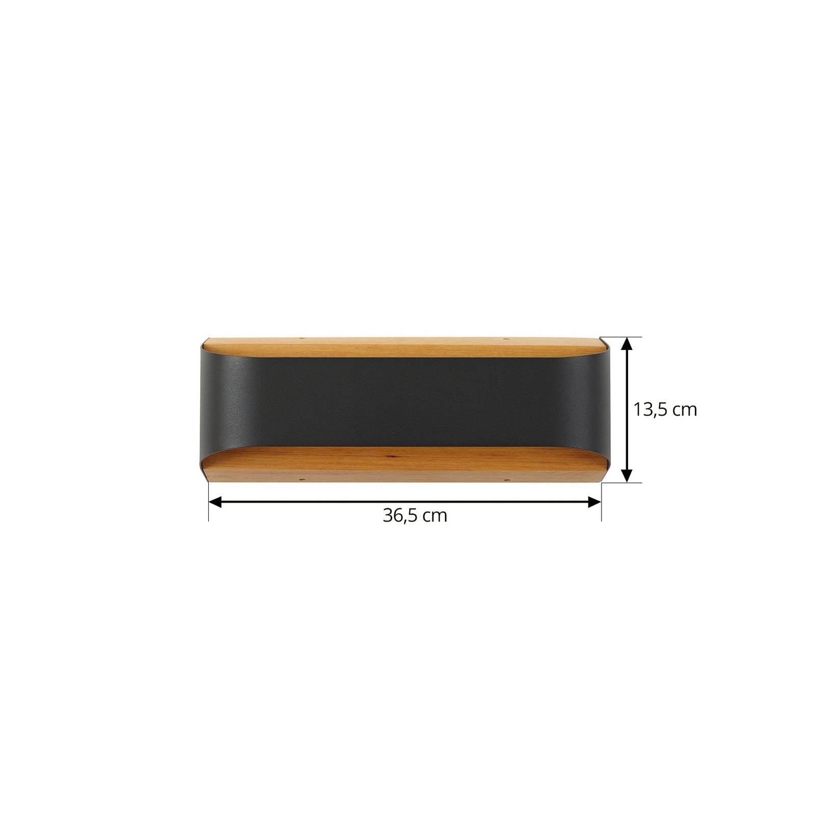 Lindby Candeeiro de parede exterior LED Lenore, preto, metal, 36,5cm