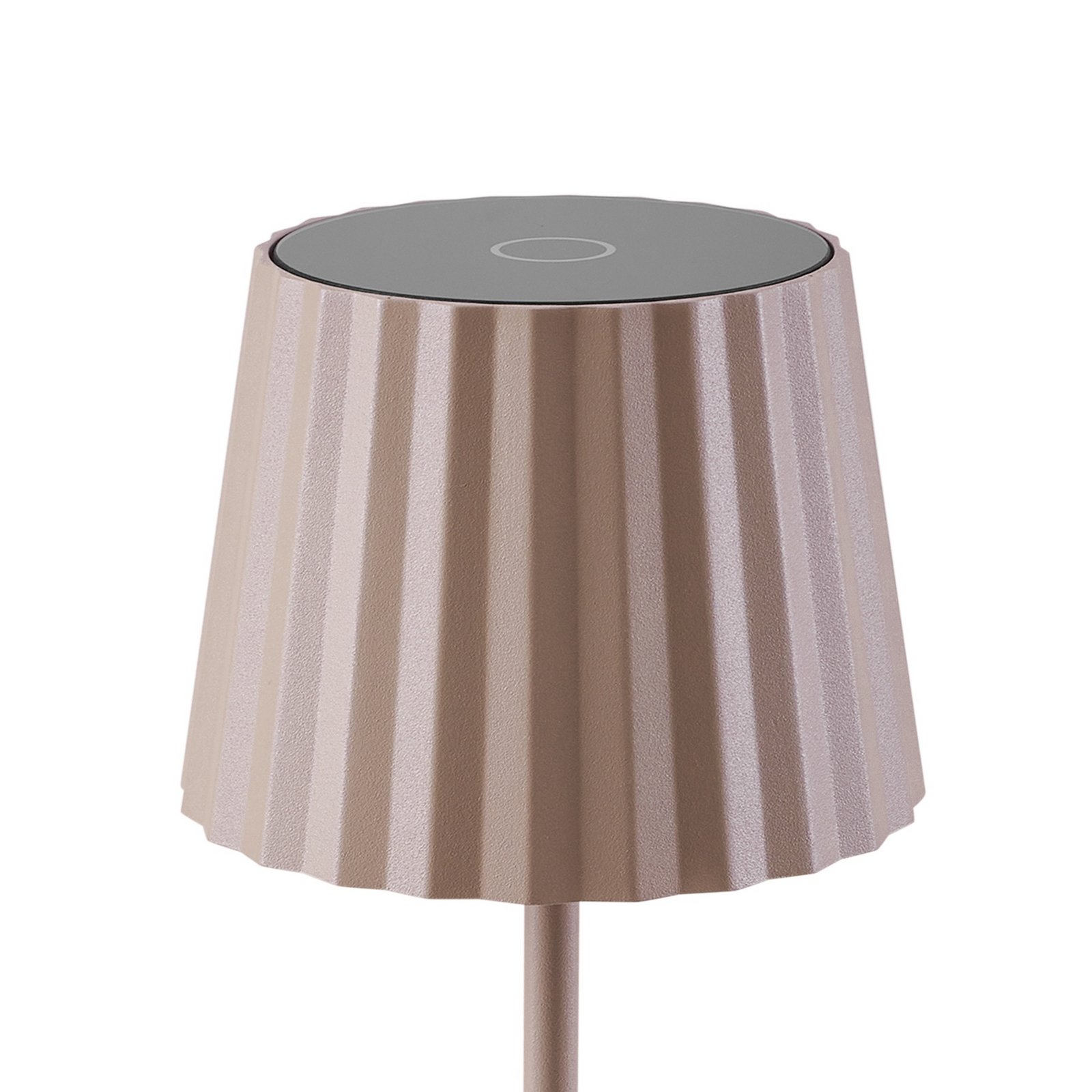 Lindby Esali LED battery-powered table lamp, beige, metal, IP54