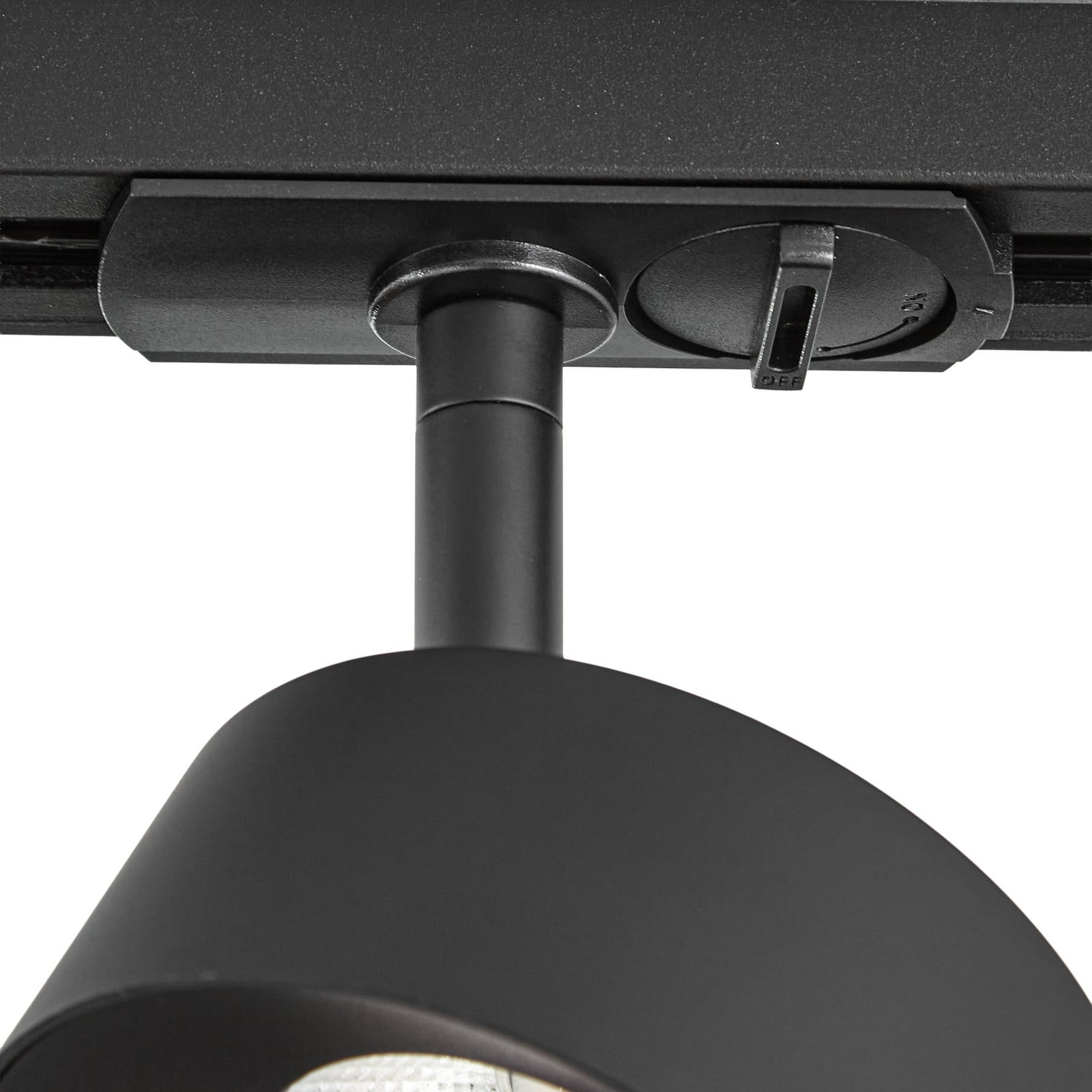 Lindby LED-skinnespot Linaro, sort, Ø 9,5 cm, 3.000 K