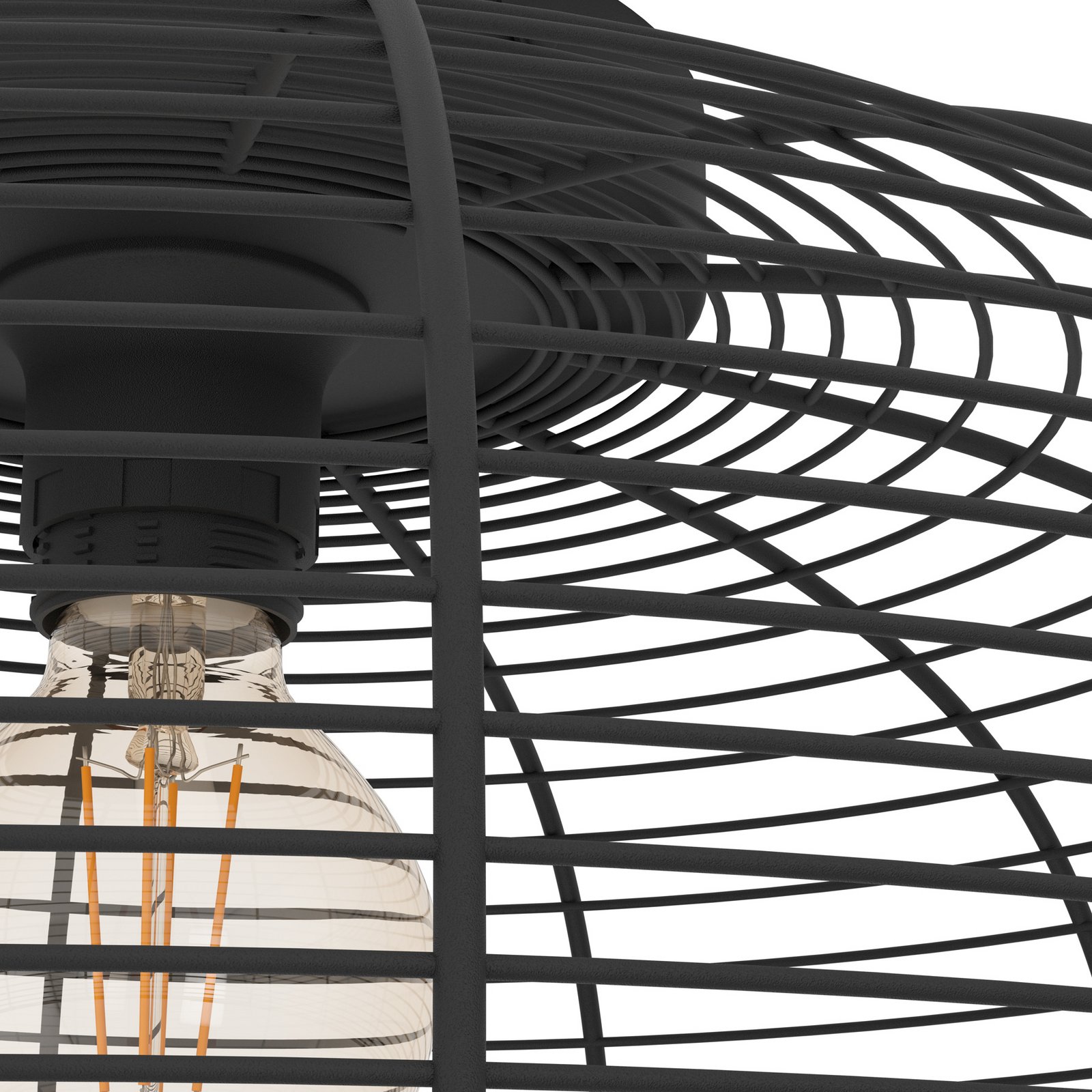 Осветително тяло за таван Rinroe, Ø 45 cm, черно, стомана