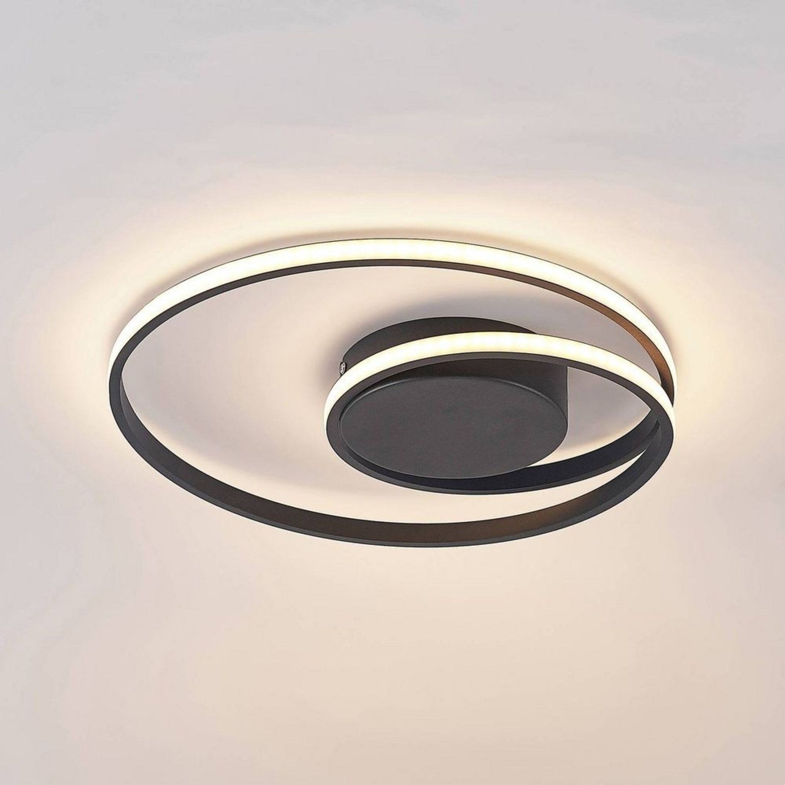 Youna LED Candeeiro de Tecto Black - Lindby