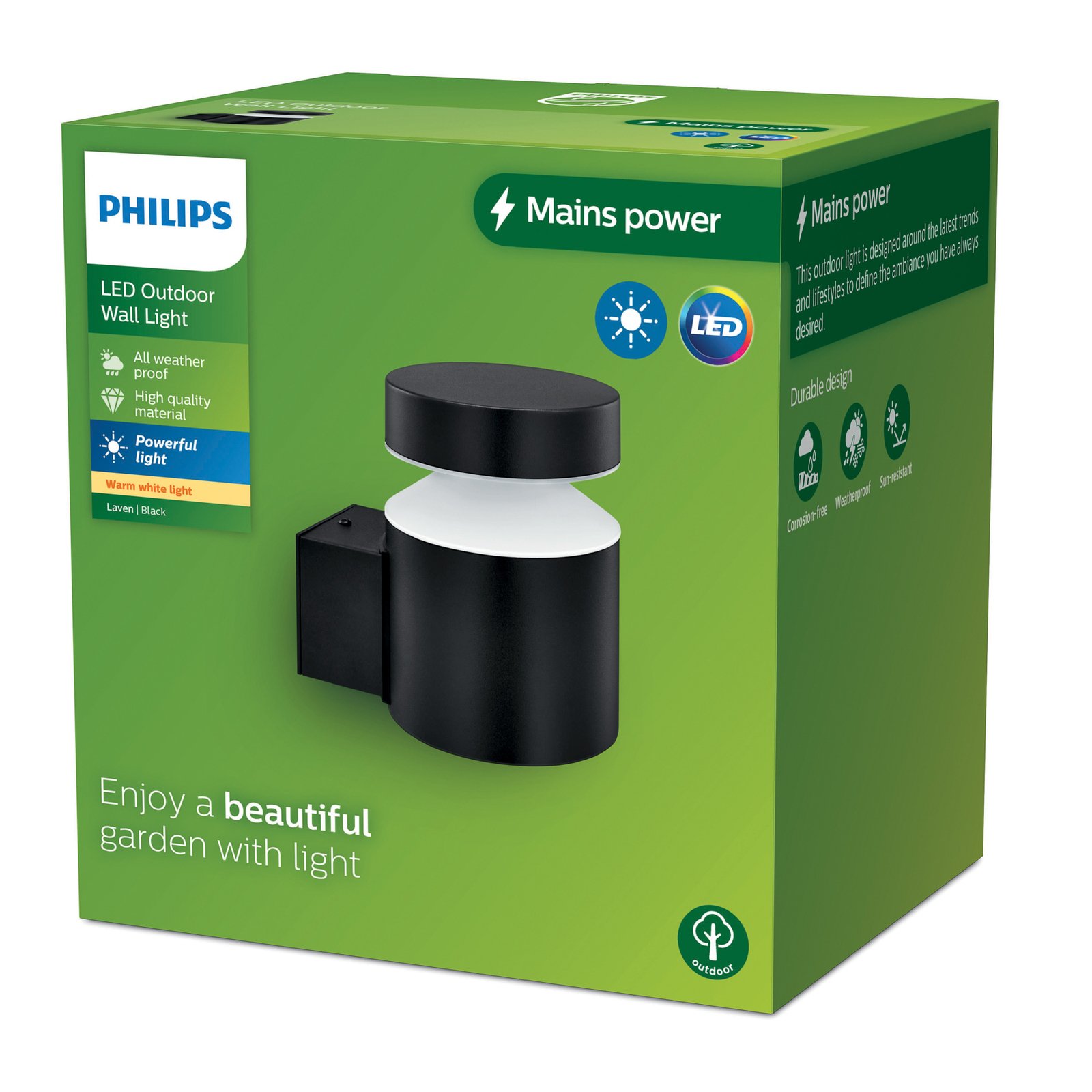 Philips LED outdoor wall light Lava, height 13.5 cm