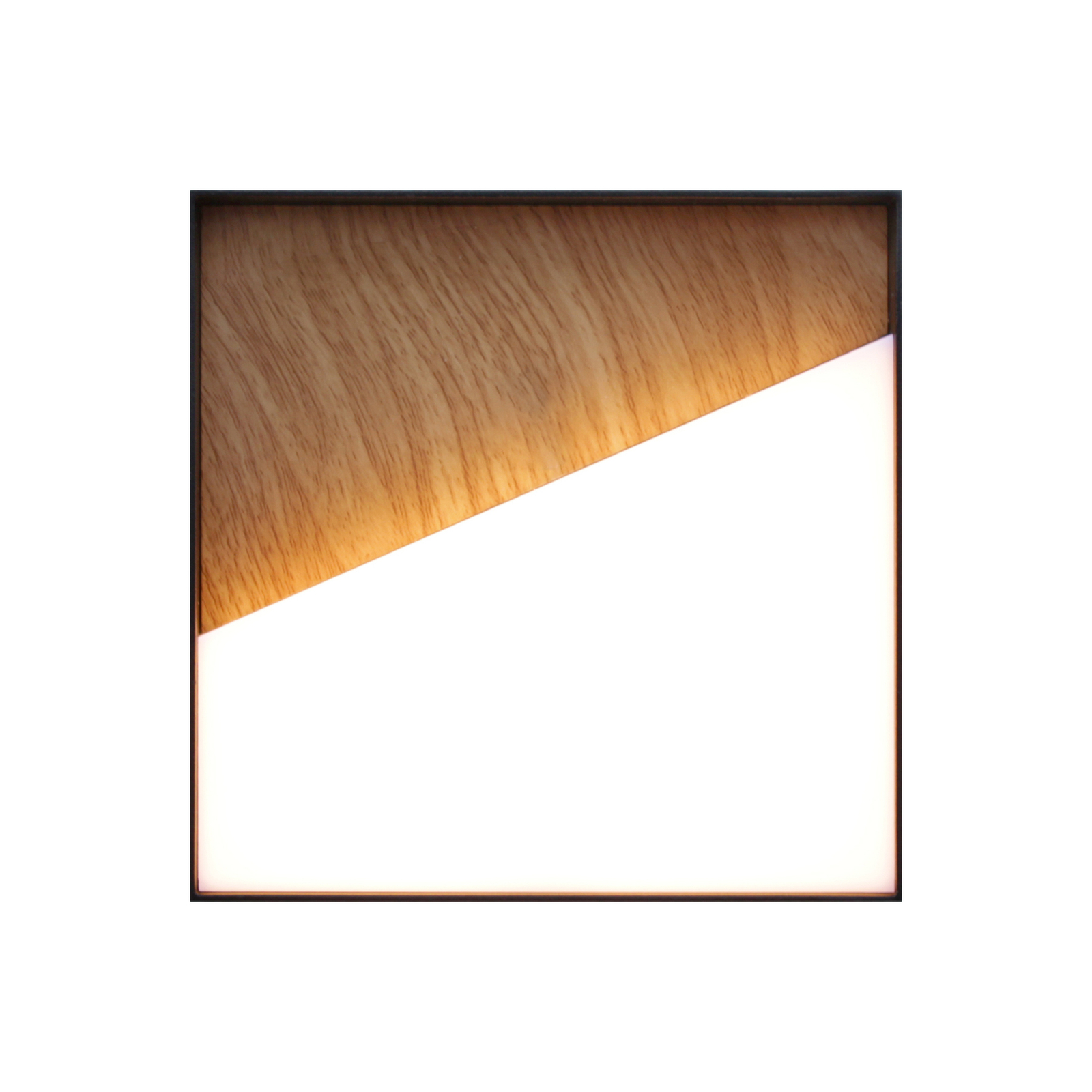 LED dobíjacie vonkajšie nástenné svetlo Meg, farba dreva, 15 x 15 cm