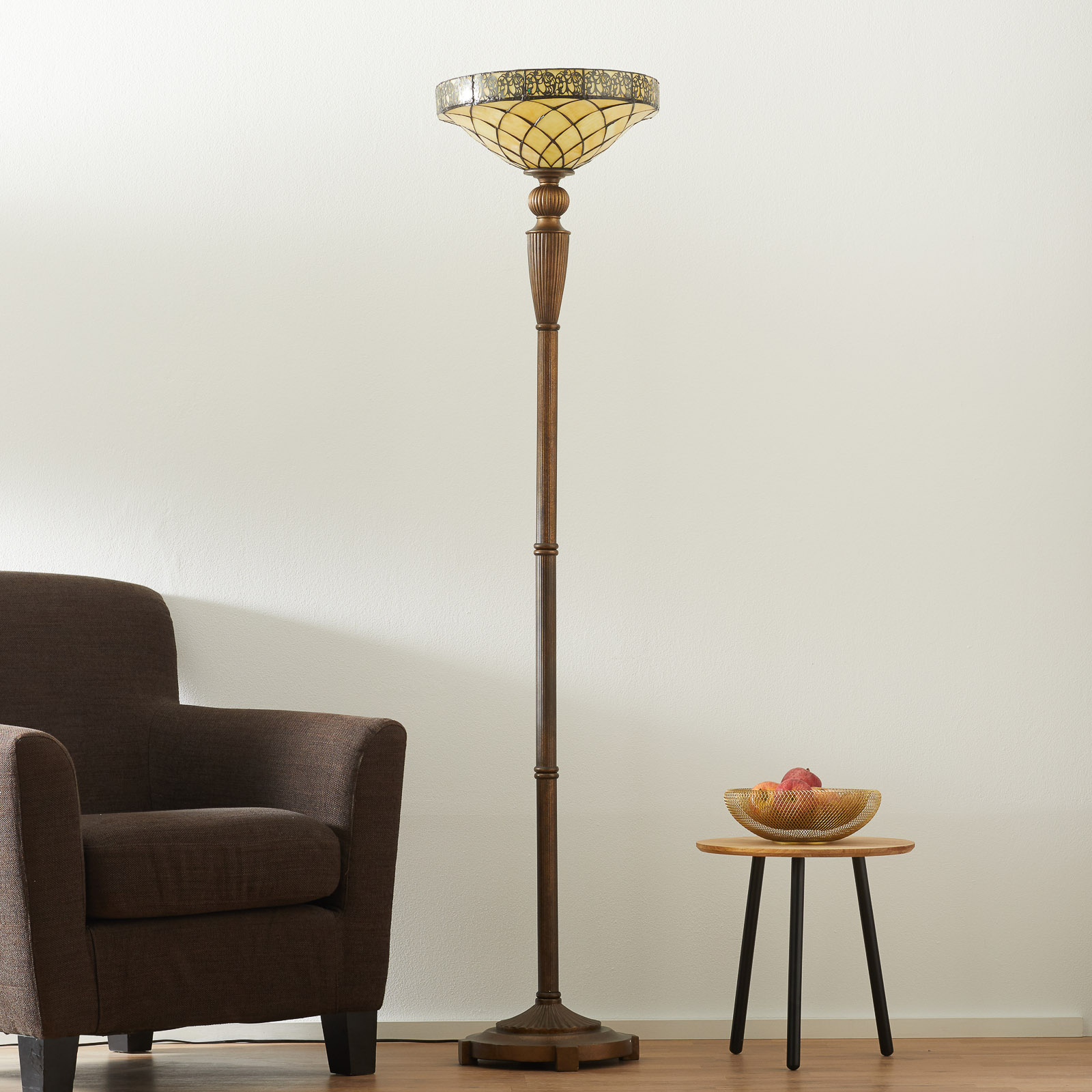 Diamond Tiffany-style uplighter floor lamp