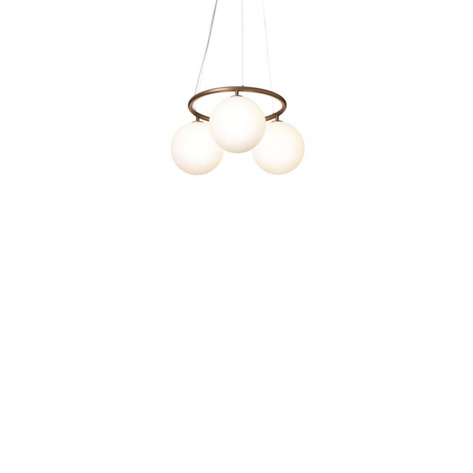 Żyrandol Nuura Miira 3 Circular, Ø 54 cm, brąz/opal