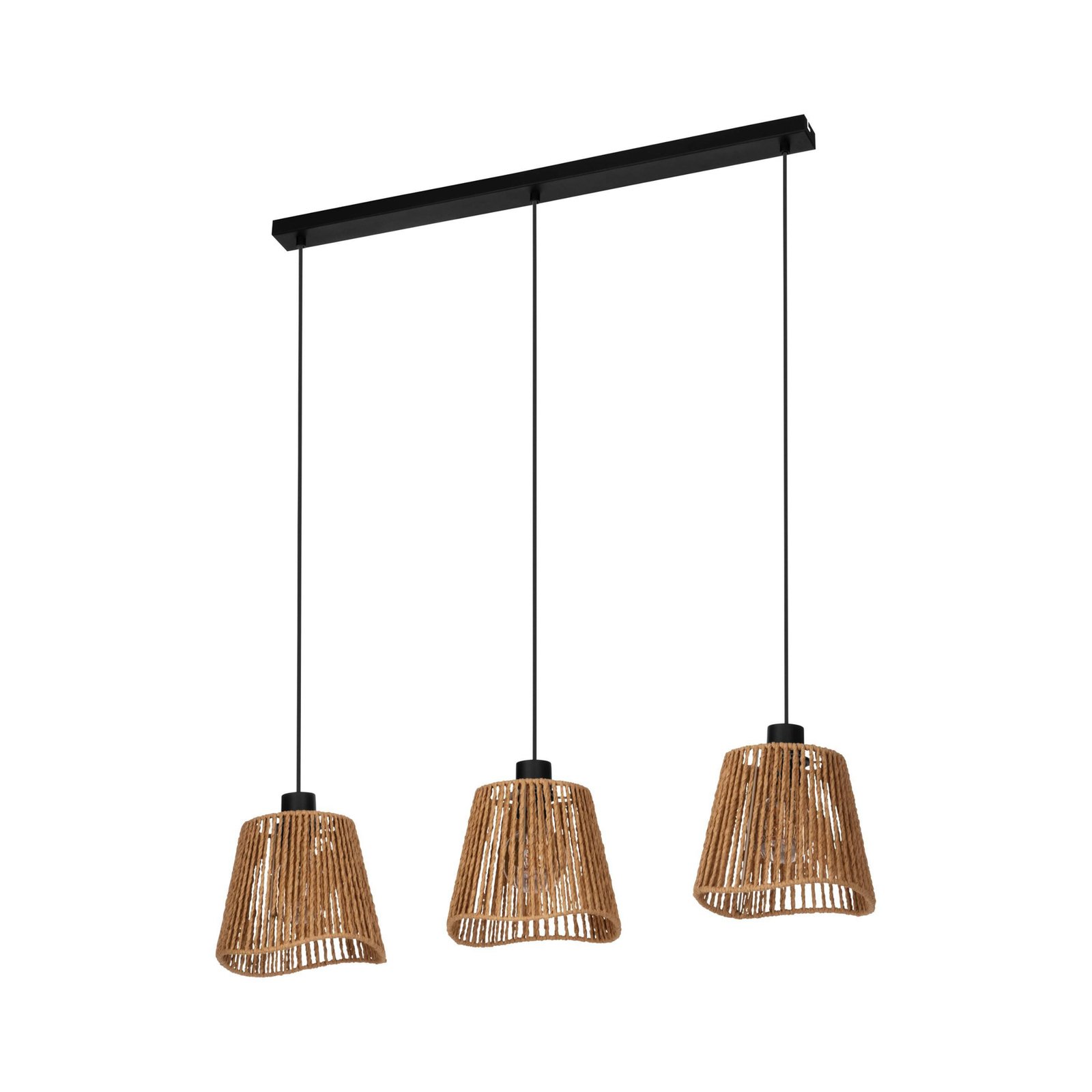 Lavister hanglamp, zwart/naturel, 3-lamps, papier