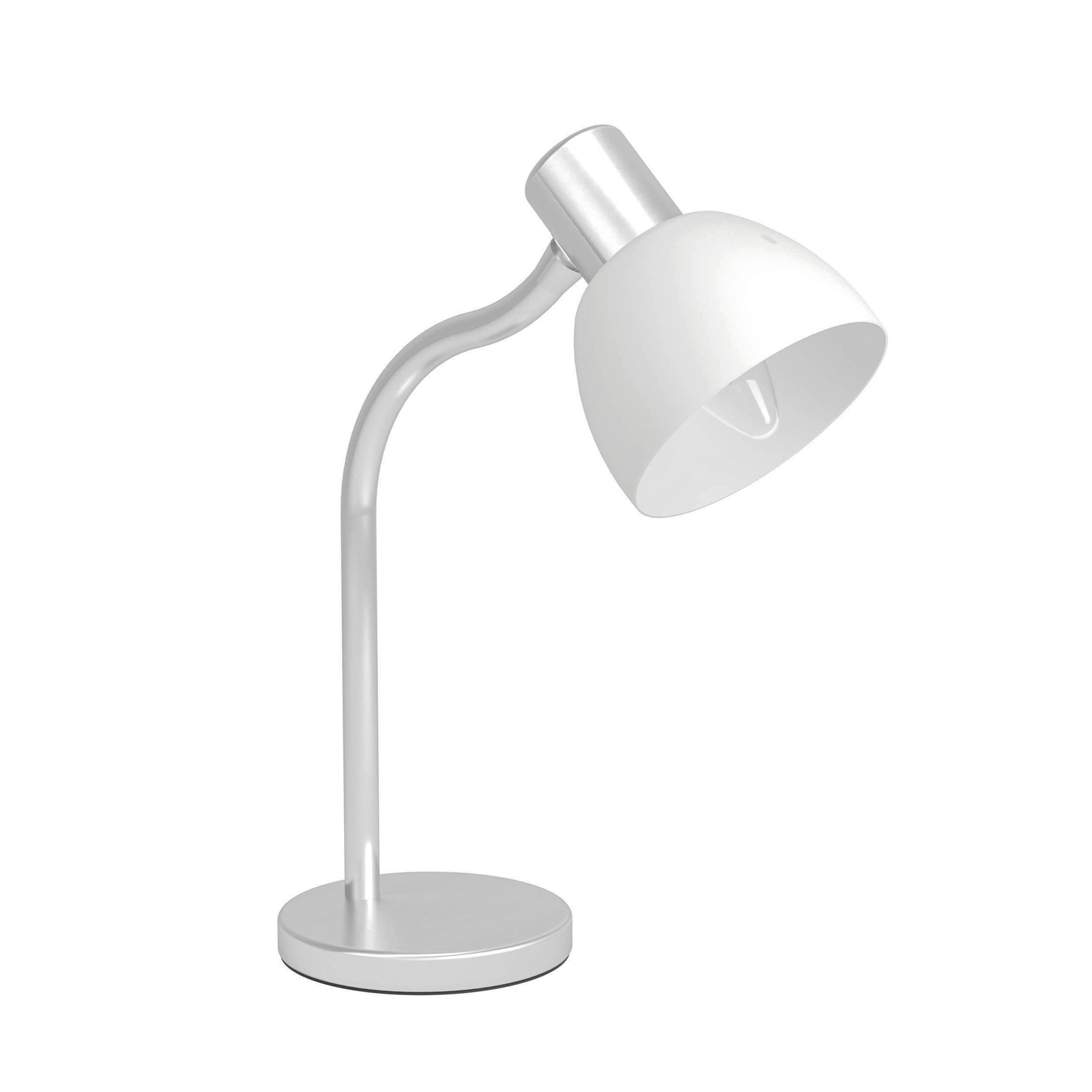 Macere table lamp, nickel/white