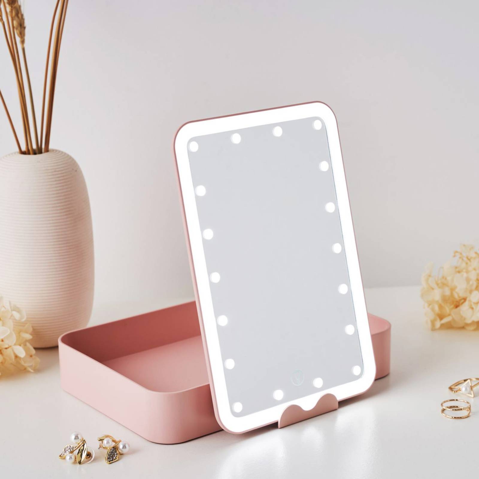 Pauleen pauleen Shine Little Blush LED make-up-spiegel, voor badkamer, kunststof, spiegel, 0.5 W, B: 13.8 cm, H: 20.5 cm