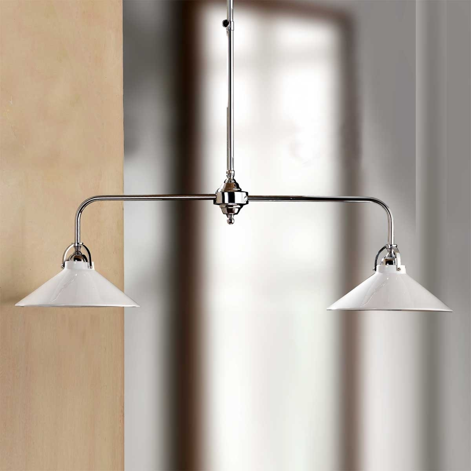 Ceramiche GIACOMO hanging light with ceramic shades, 2-bulb, for Living / Dining Room, ceramic, metal, E27, 60 W, energy efficiency: A++, L: 94 cm