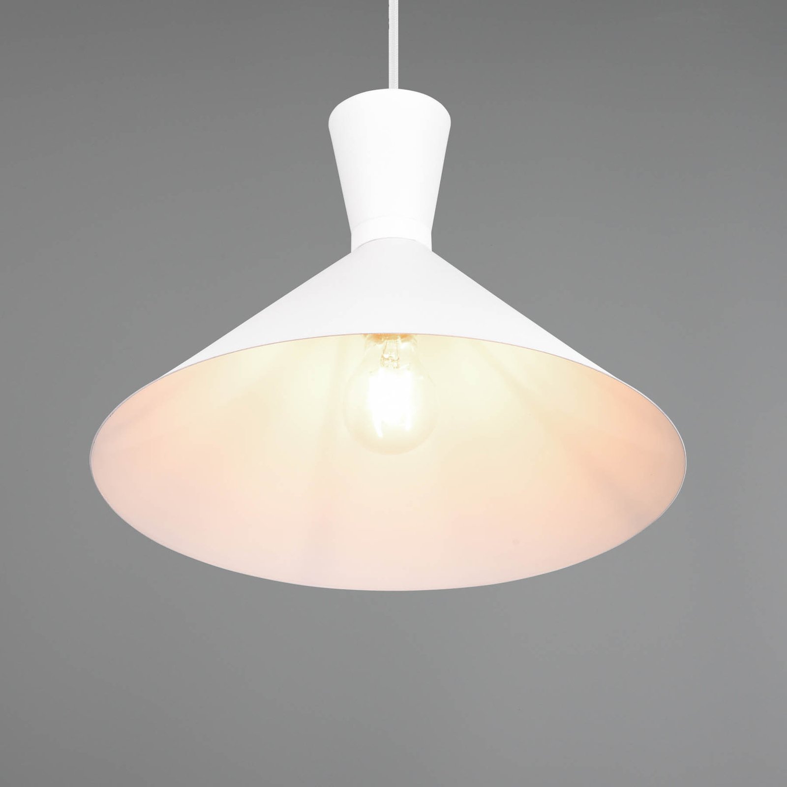 Hanglamp Enzo, 1-lamp, Ø 35 cm, wit