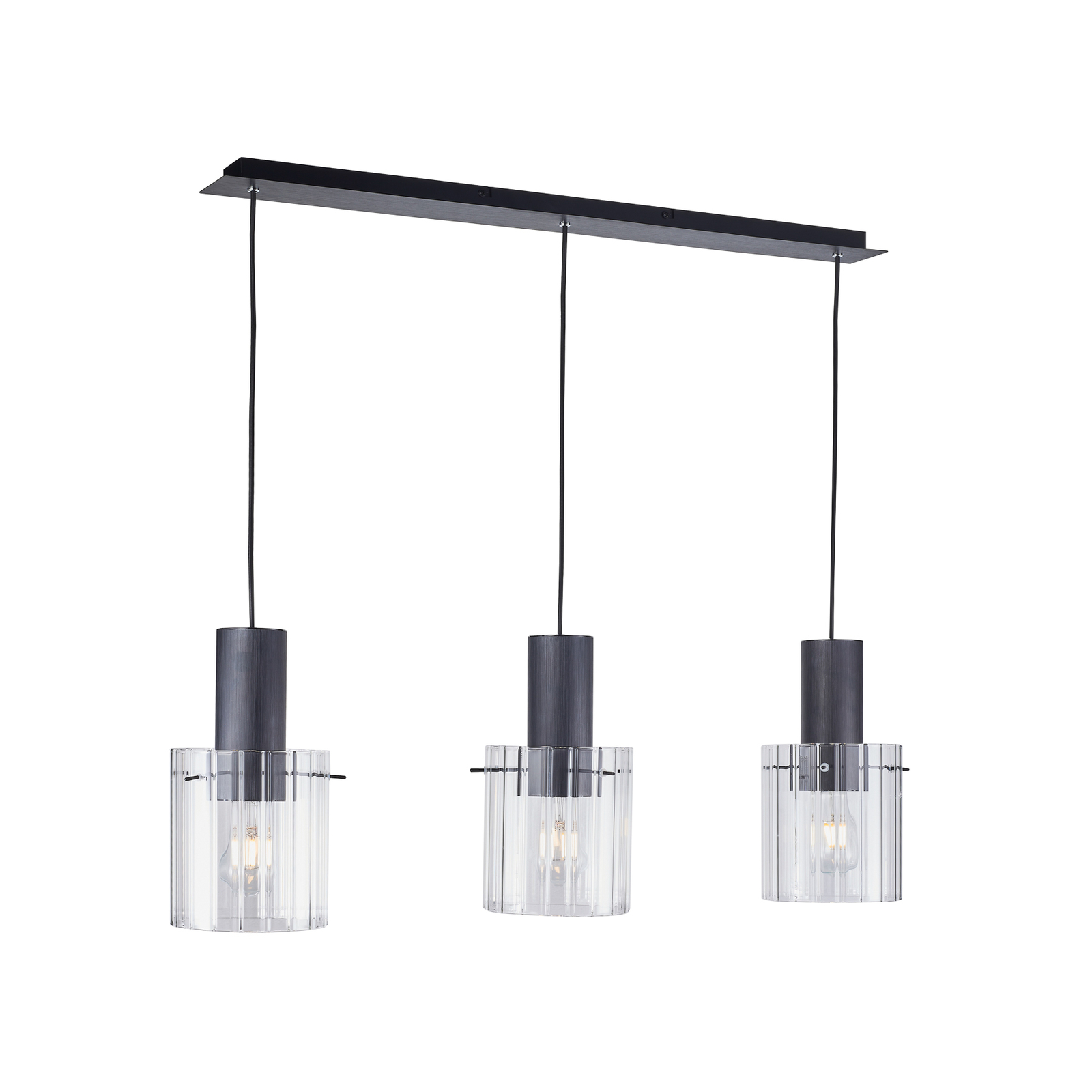 Eirian 3 Lustră Pendul Clear/Black - Lucande