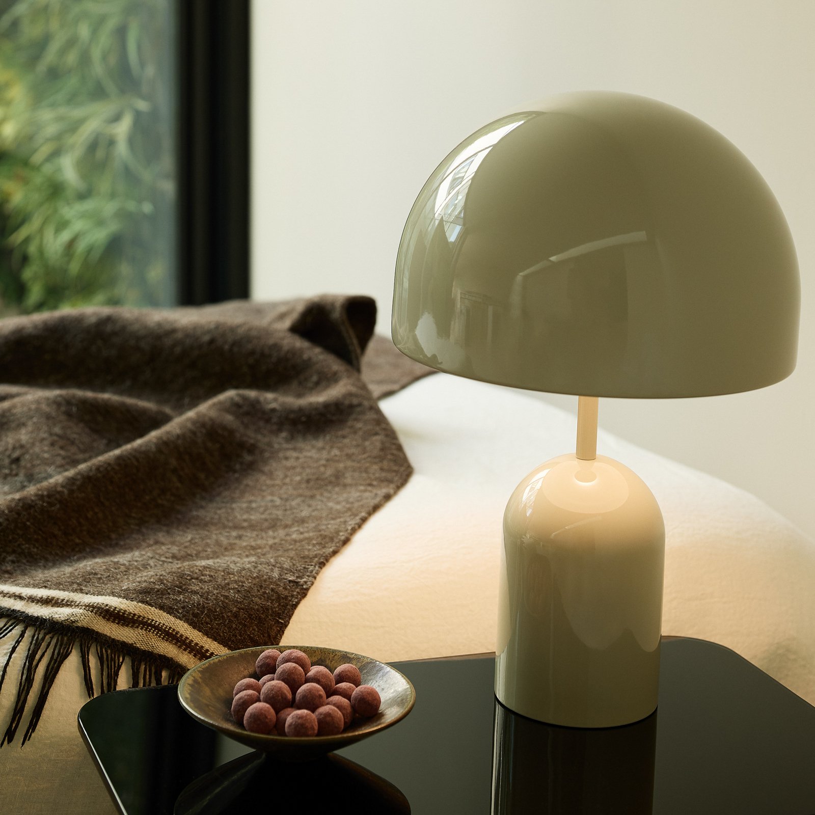 Tom Dixon LED table lamp Bell, light grey, height 43 cm, steel