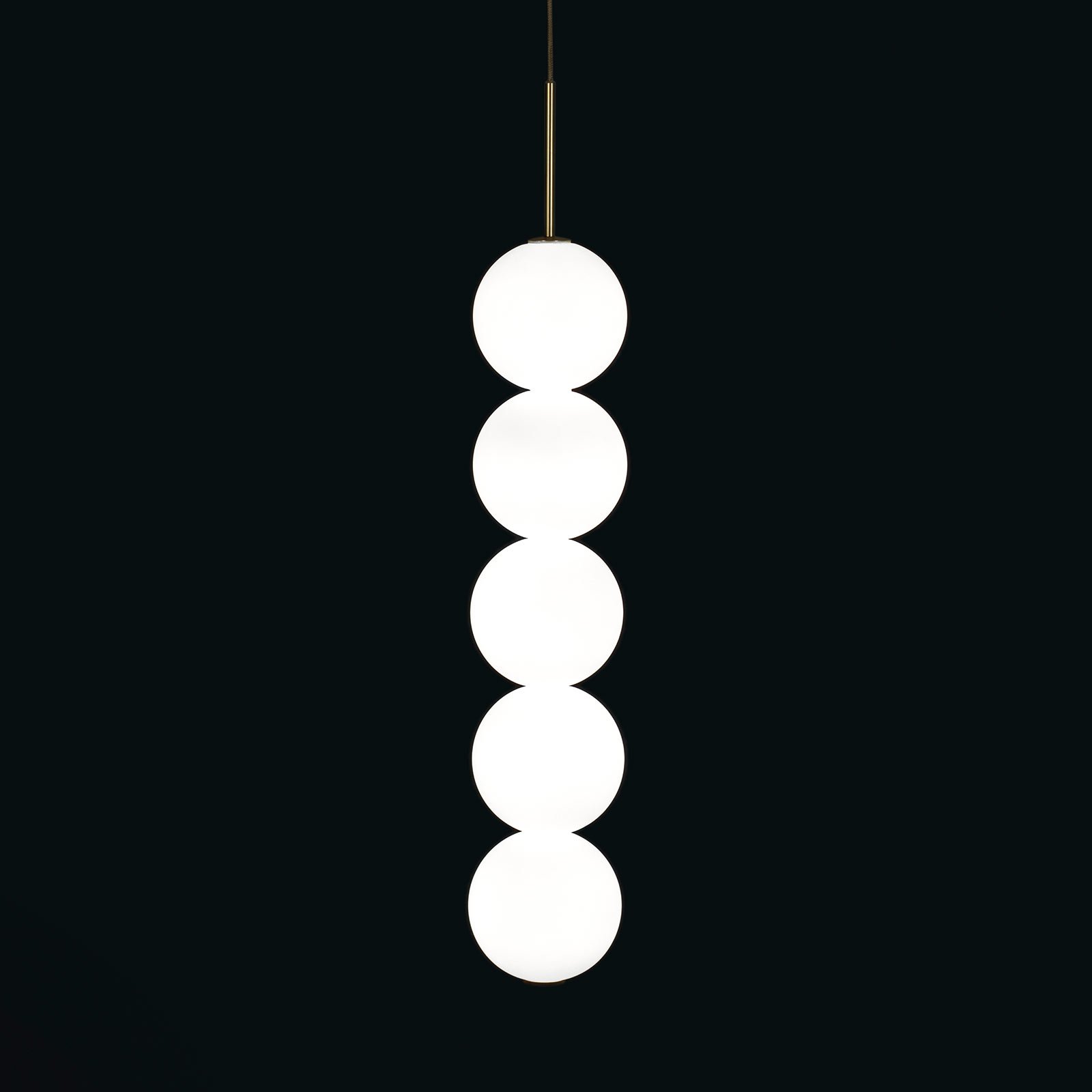 Terzani Abacus suspension, laiton, 5 sphères