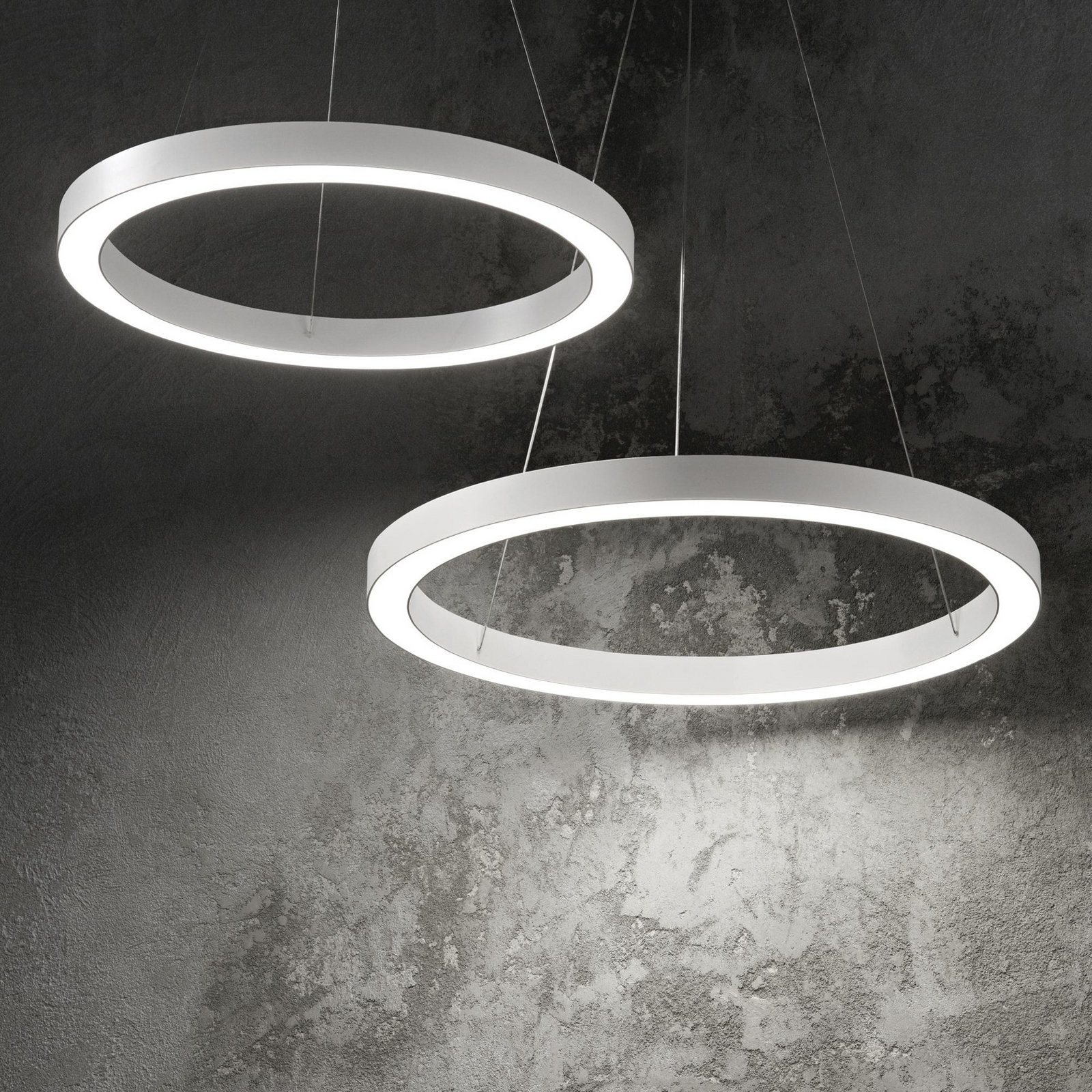Ideal Lux LED-Hängeleuchte Oracle, Ø 70 cm, weiß, 3.000 K