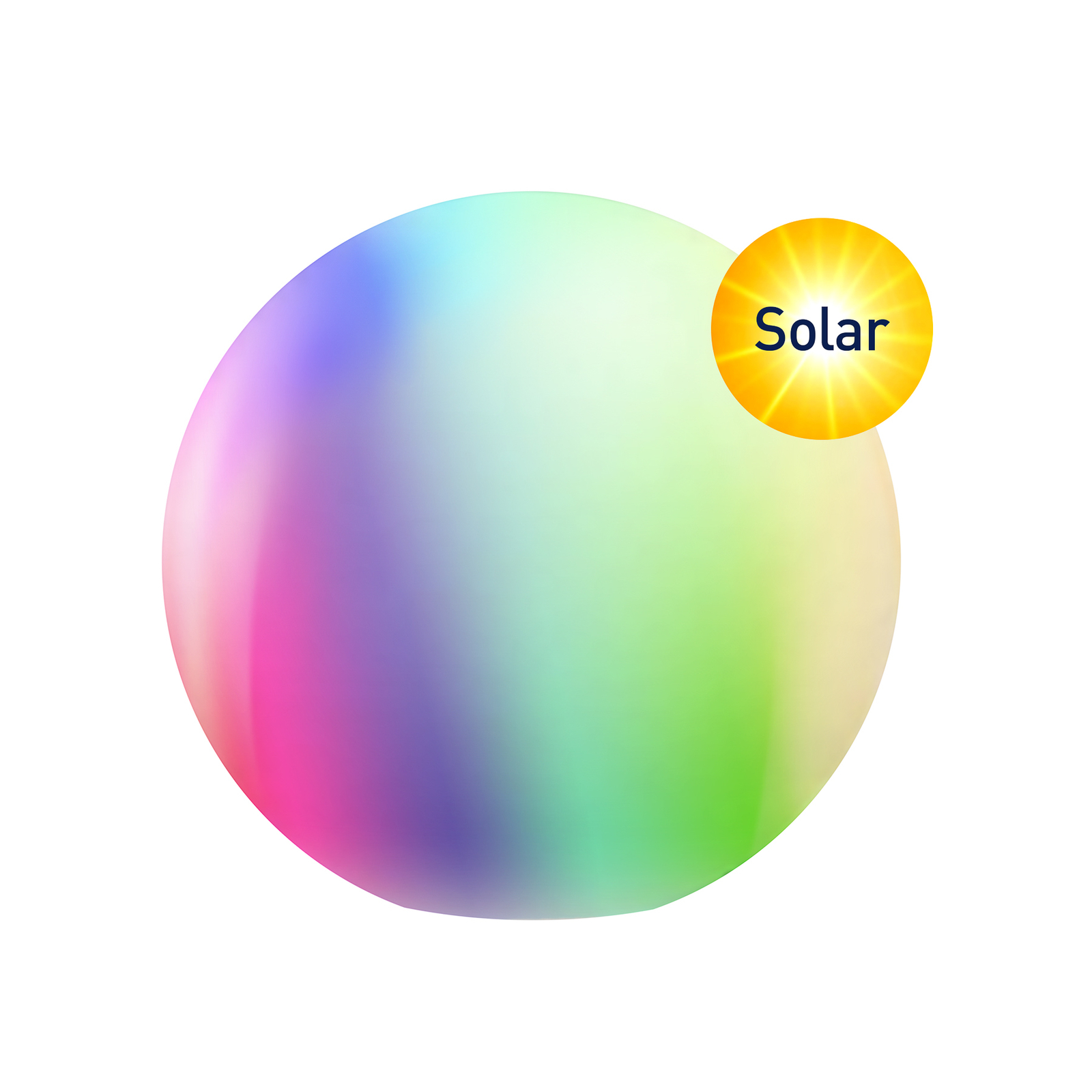 tint LED-kula Calluna Solar, CCT, RGB, Ø 35 cm