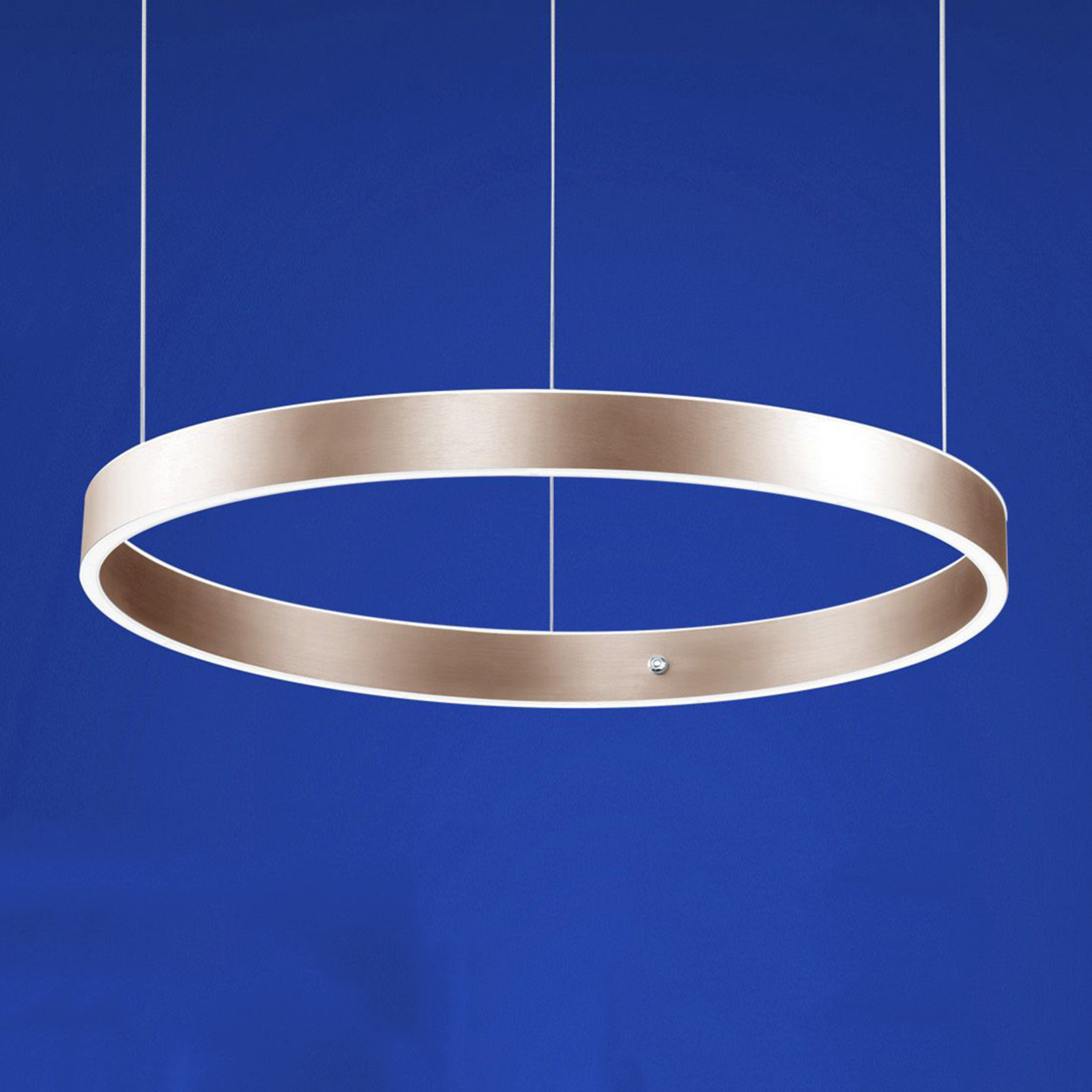 B-Leuchten Delta LED pendant light 60 cm rose gold, for Living / Dining Room, metal, acrylic, 80 W, energy efficiency: A+