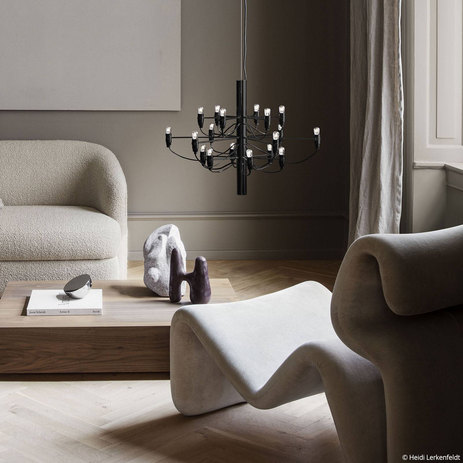 Żyrandol LED FLOS 2097/18, matowy, czarny