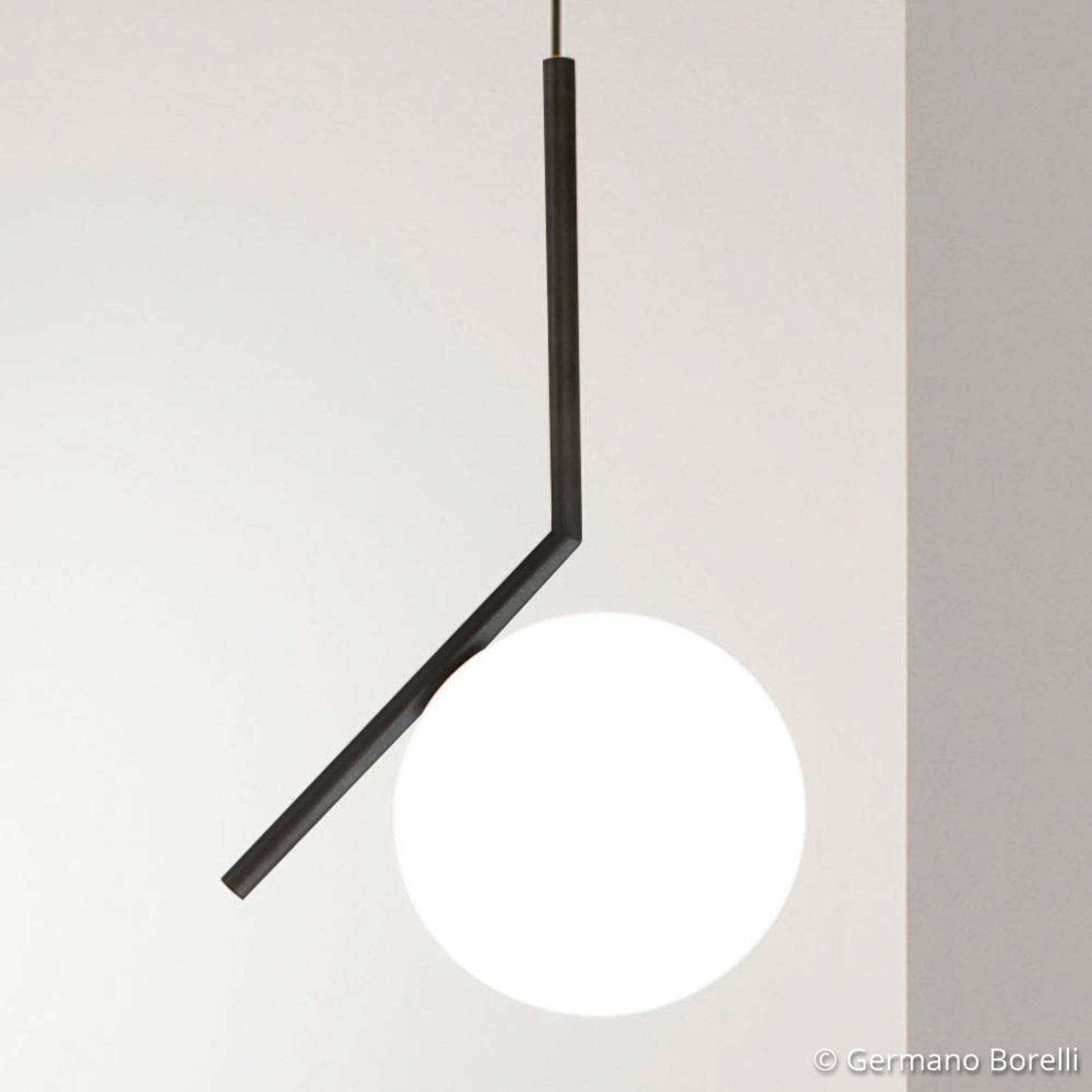 Flos ic s1 designer függő lámpa, fekete ø 20 cm