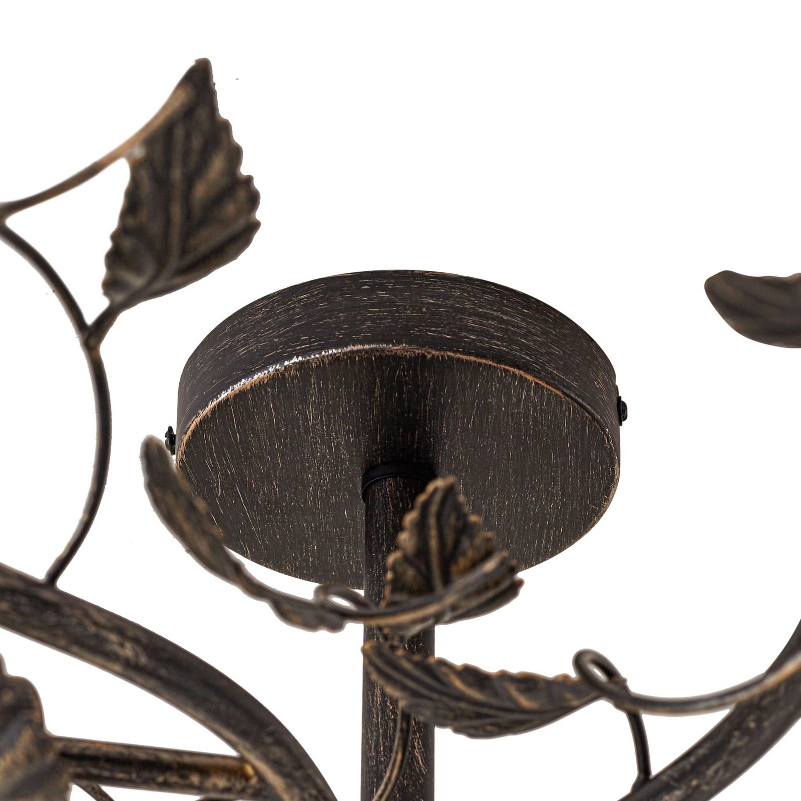 Lindby loftlampe Yos, 8 lyskilder, 85 cm, sort-guld, E14