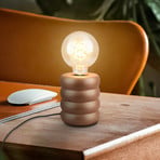 Candeeiro de mesa Foam, castanho-café, cerâmica, E27, 25 W, Ø 10 cm