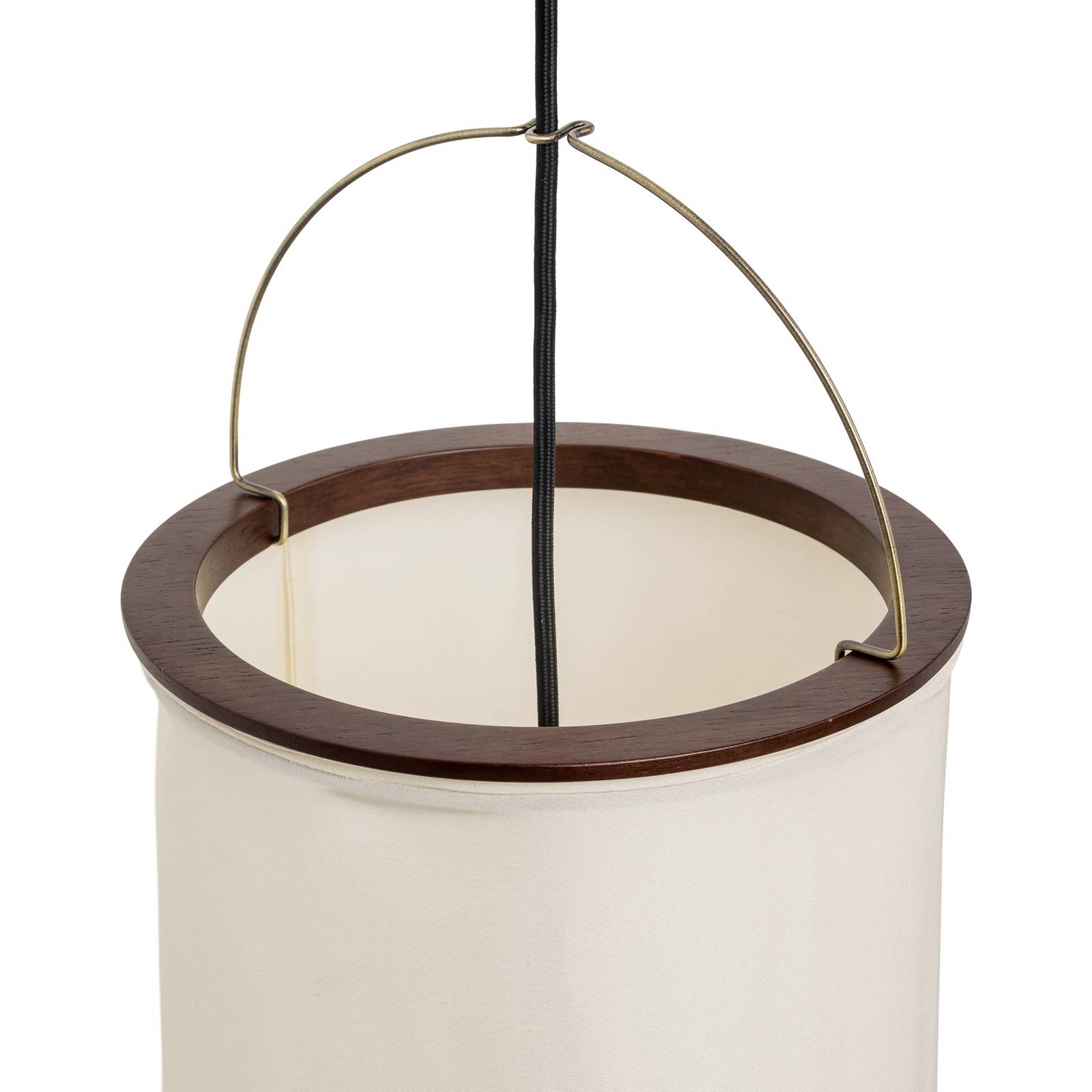 Żyrandol Gubi „Silk Lantern”, biało-czarna, jedwab, E27