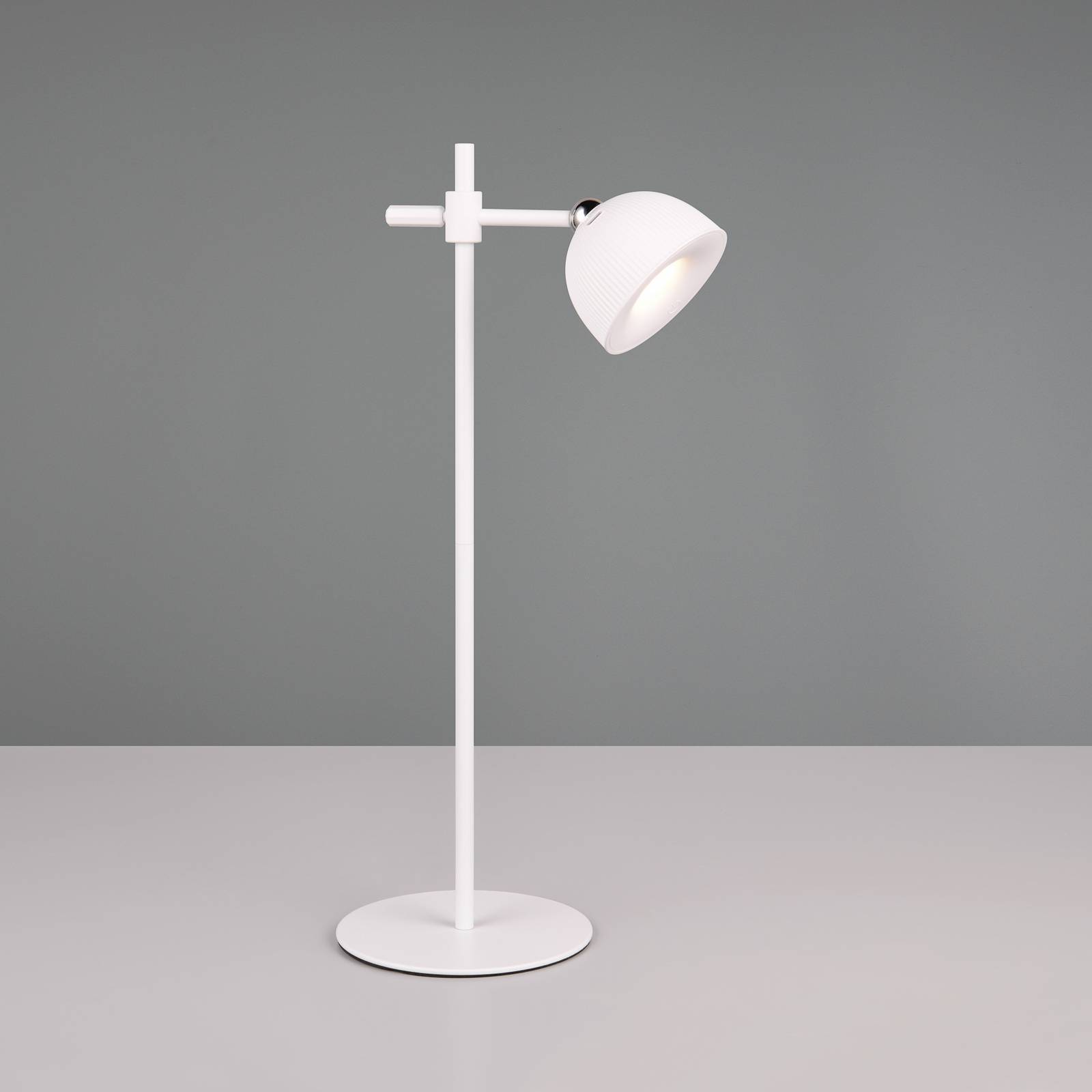 Dobíjacia stolová lampa Maxima LED, biela, výška 41 cm, plast