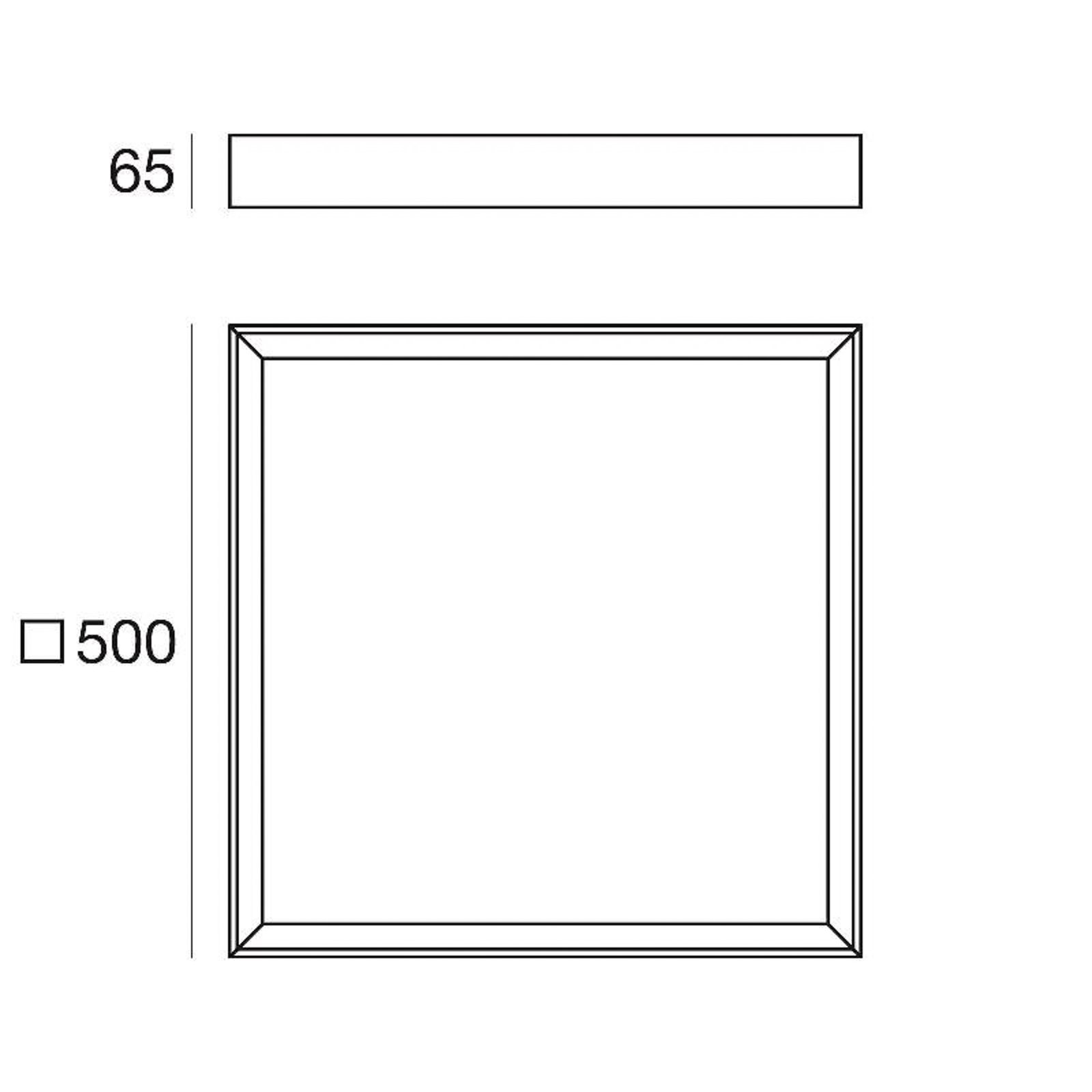 Plafonieră LED Tara Q, 50 x 50 cm, negru, 3.000 K, aluminiu