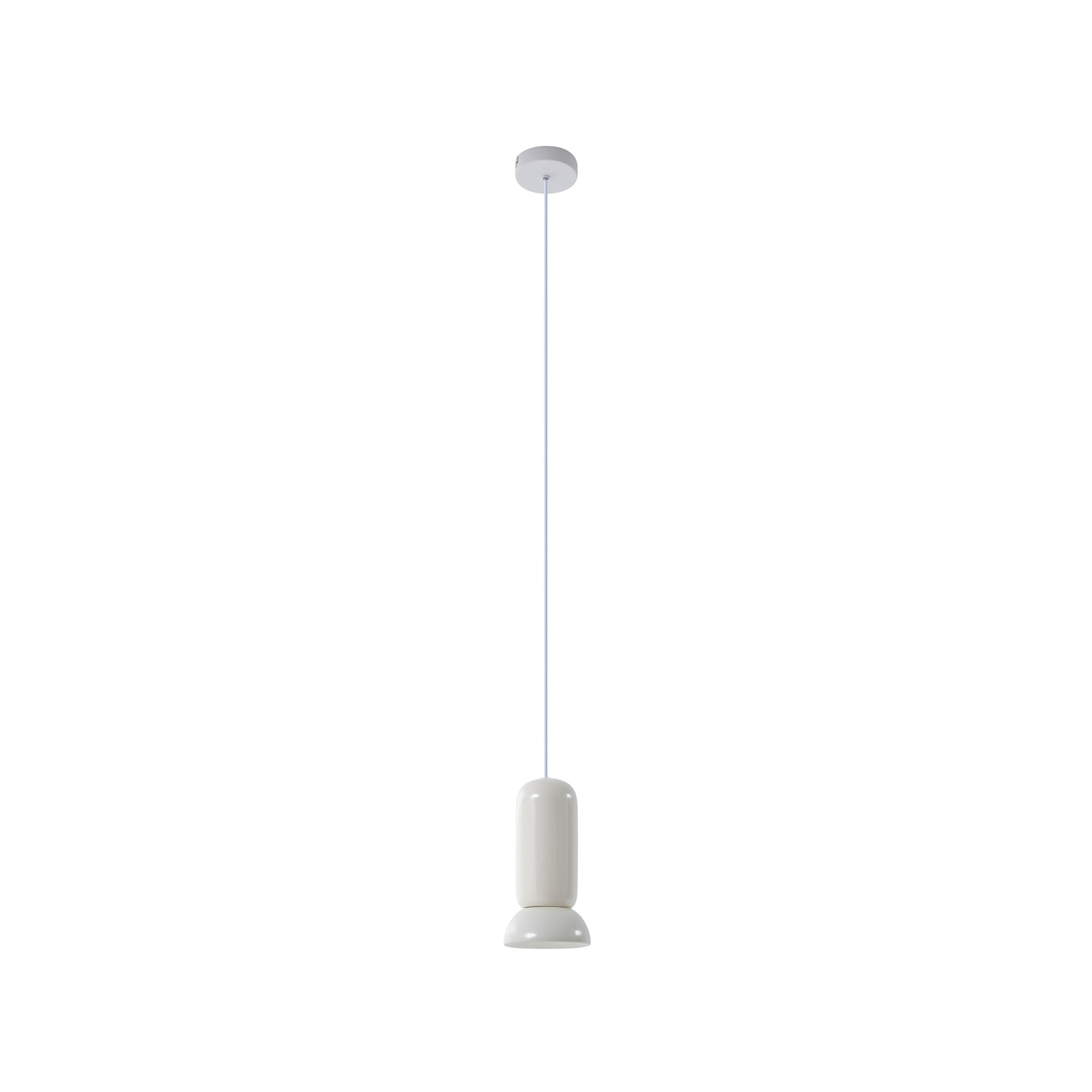 Lindby hanglamp Kerimi, crème, 1-lamp