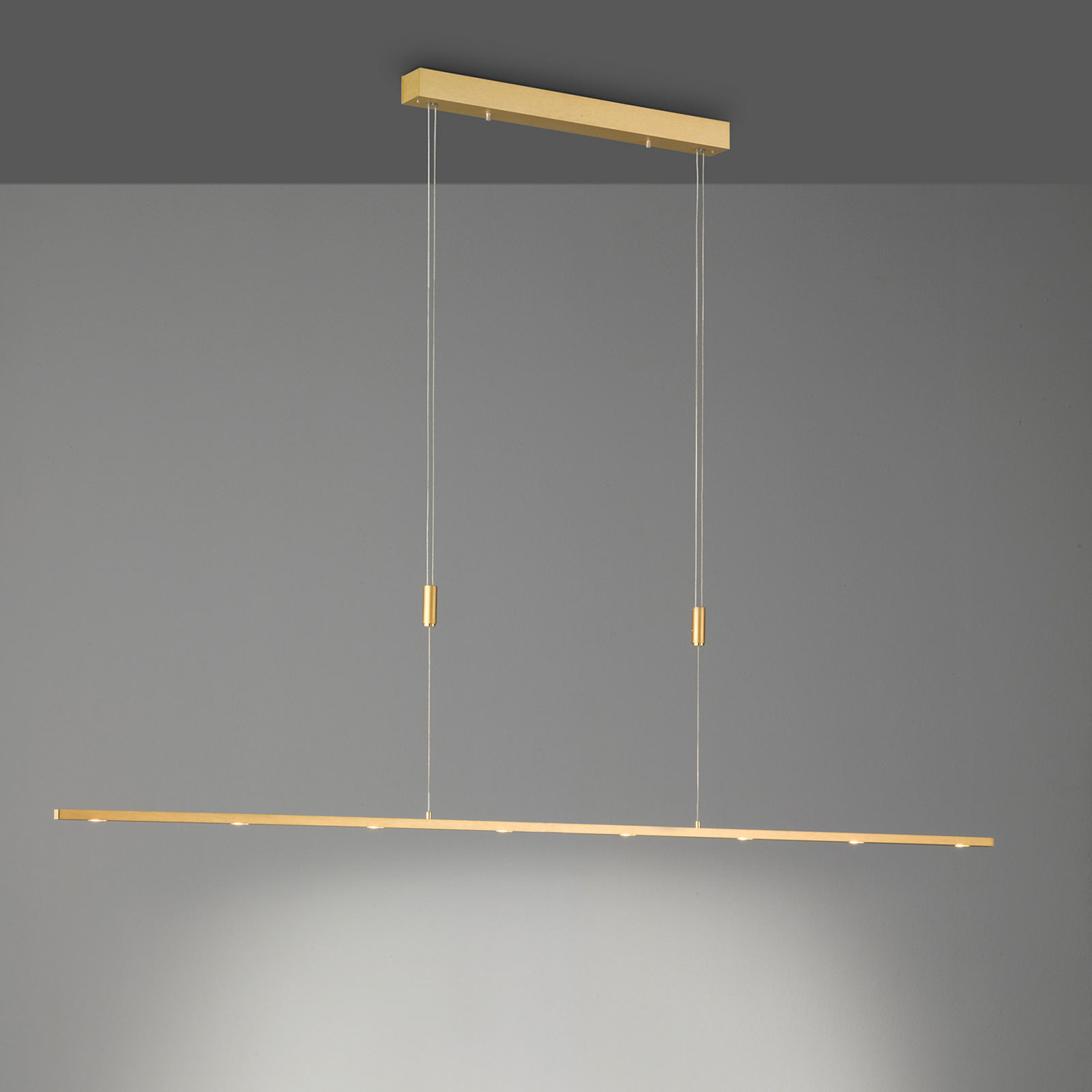 Lucande LED-pendellampe Tolu, messing, 179 cm