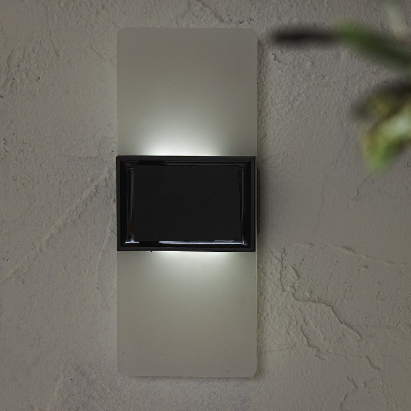 LED outdoor wall light Wally, 20x8 cm white frosted CCT