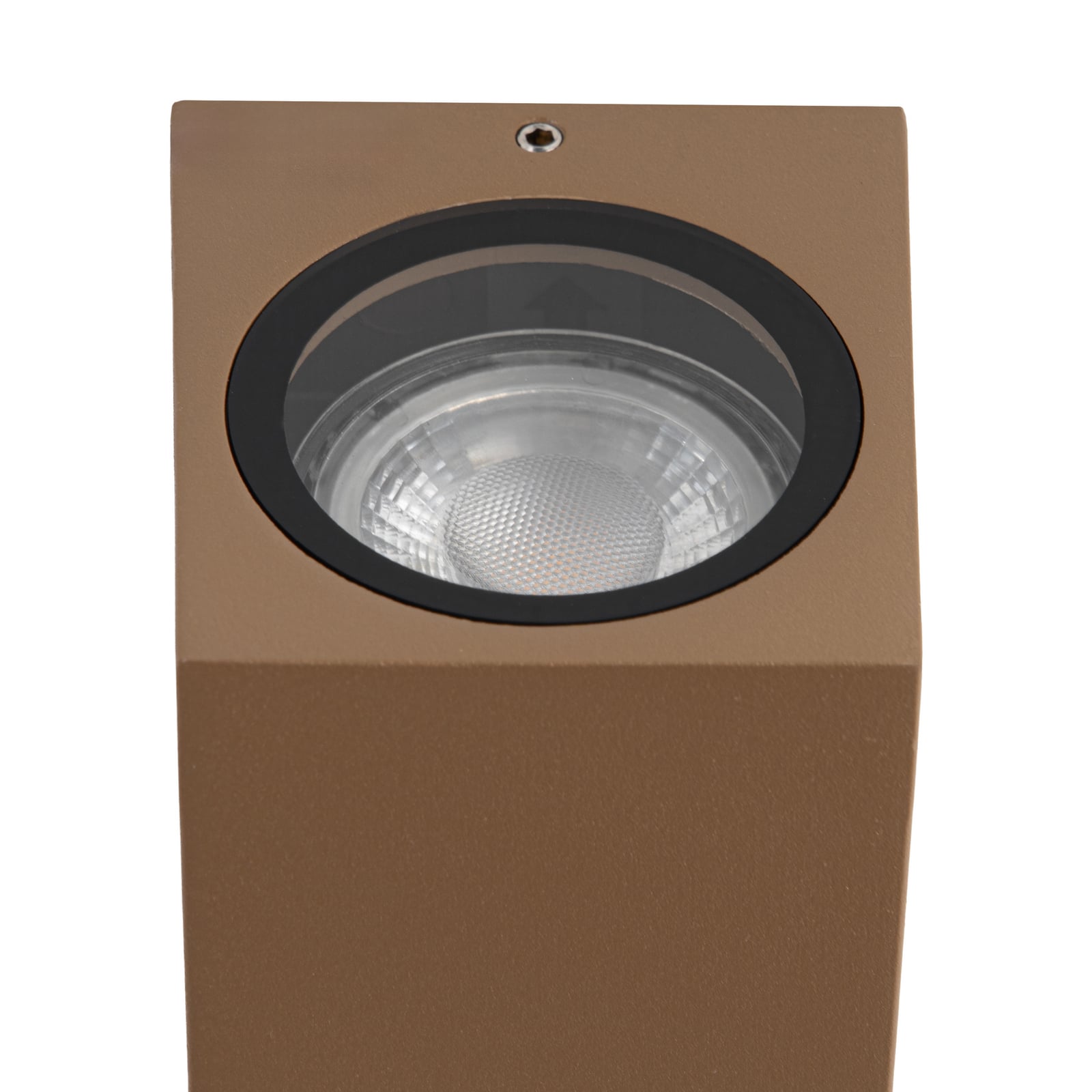 Candeeiro de parede exterior Xava, luz para cima/para baixo, castanho, 2 Candeeiro de parede exterior Xava, luz para cima/para baixo, castanho, 2