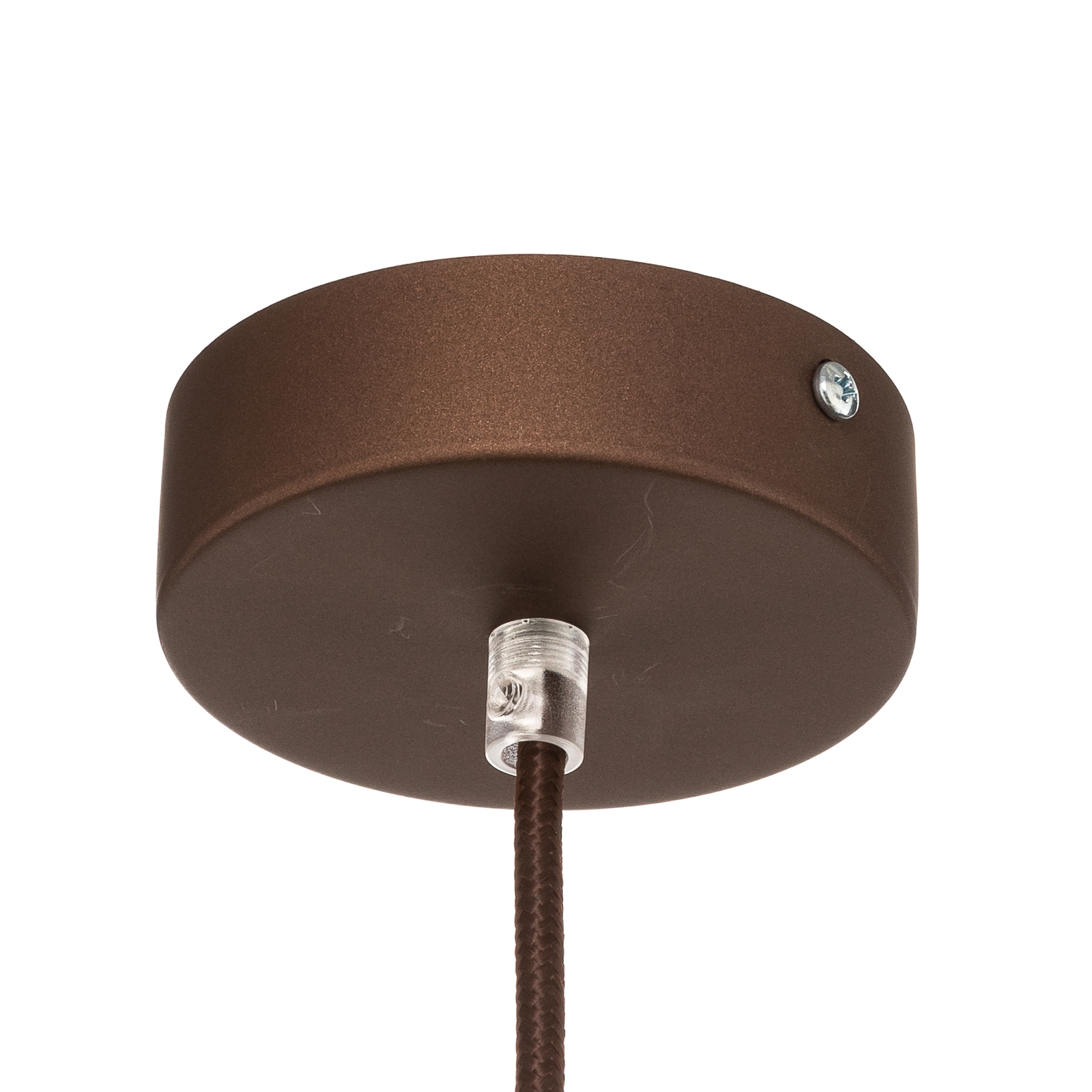 Lámpara colgante Jil pantalla curva marrón/cobre