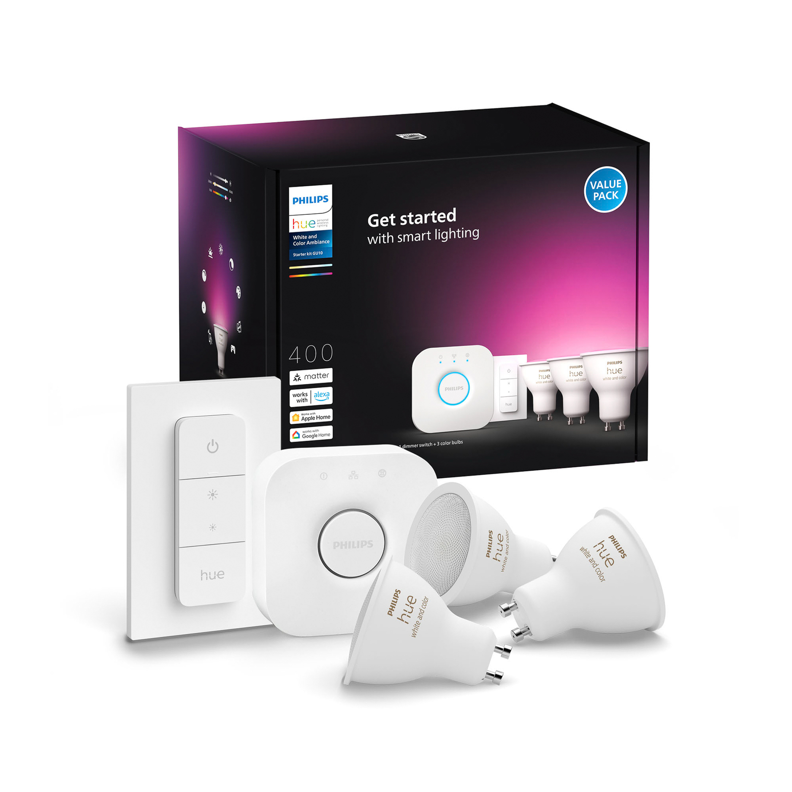 Philips Hue White & Color Ambiance Starterkit GU10 4,2W 