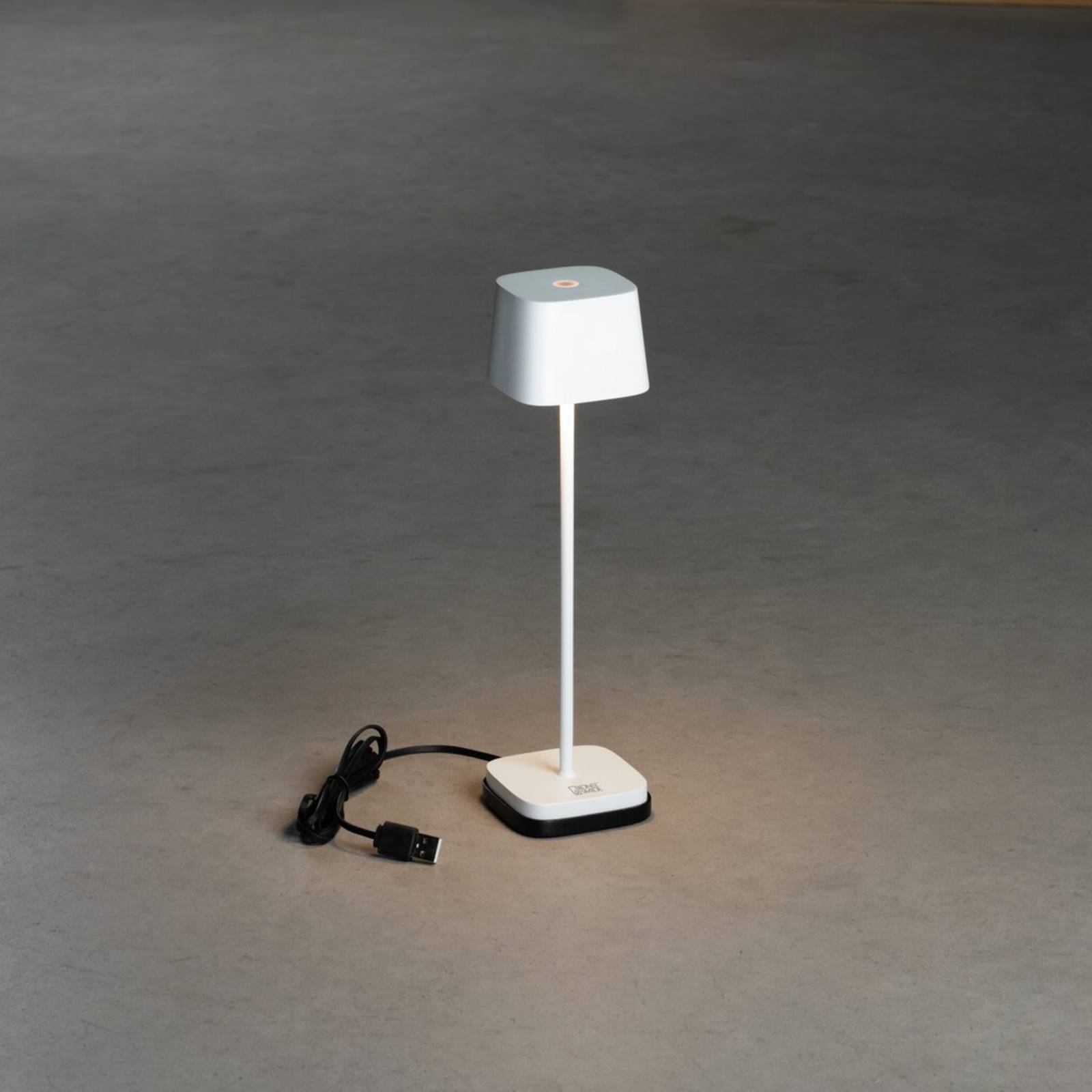 E-shop Stolová LED lampa Capri-Mini do exteriéru, biela