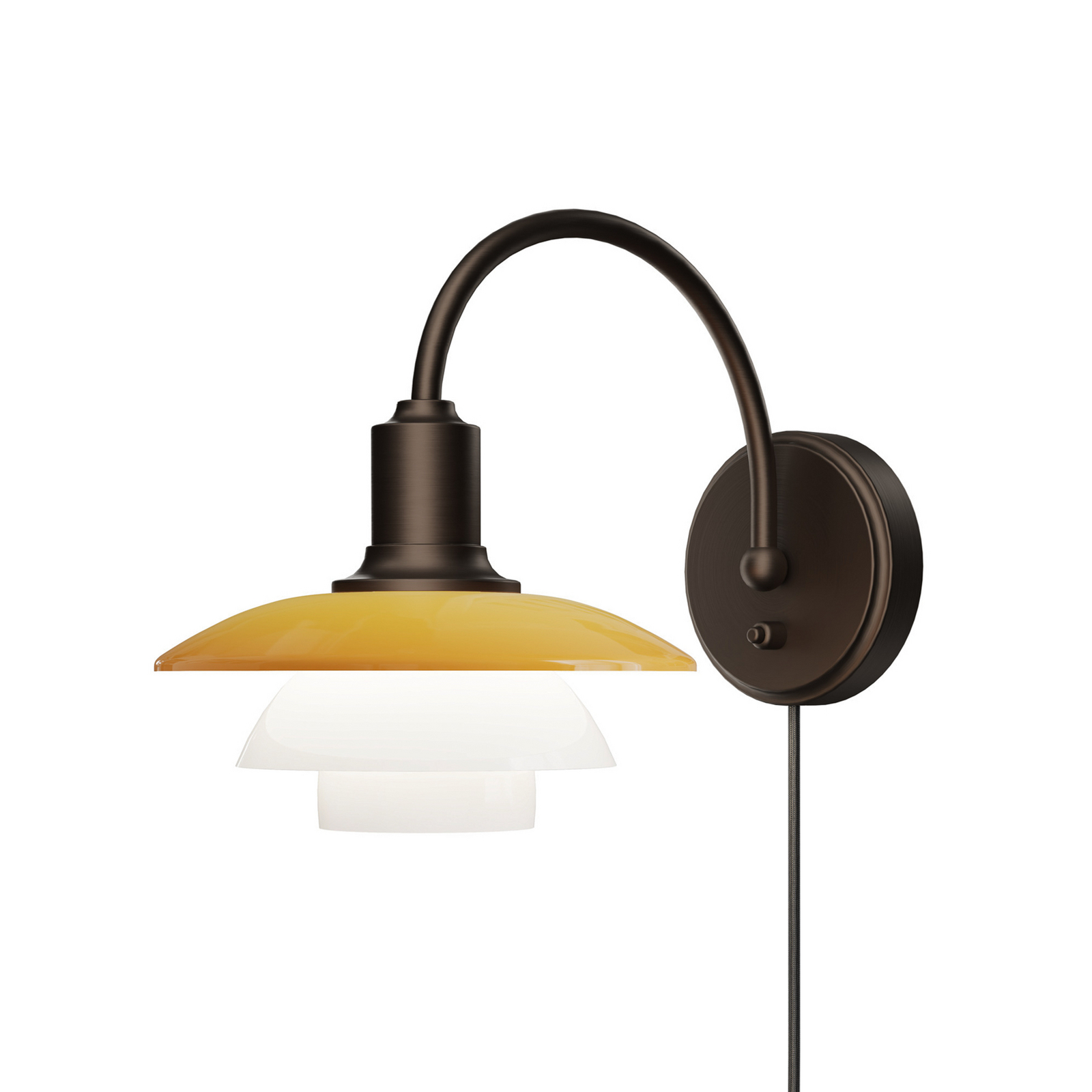 Louis Poulsen wandlamp PH 2/2, uitstrekking 32 cm, amber/wit Louis Poulsen wandlamp PH 2/2, uitstrekking 32 cm, amber/wit