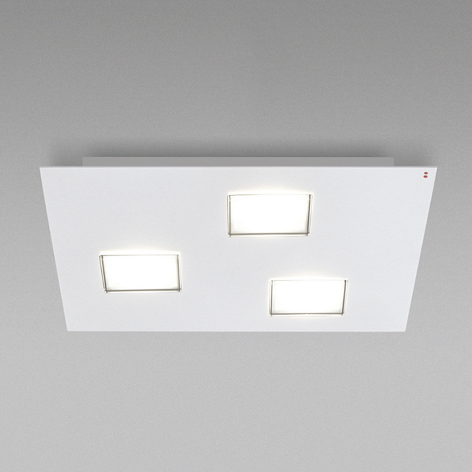 Fabbian Quarter - plafonieră albă LED 3 becuri