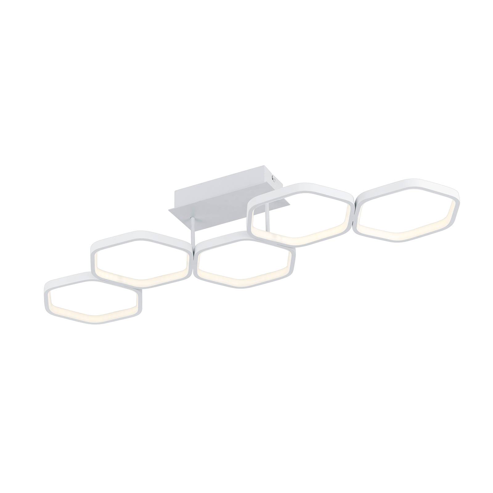 LED mennyezeti lámpa Vigo, fehér, szabá., 5 gyűrű