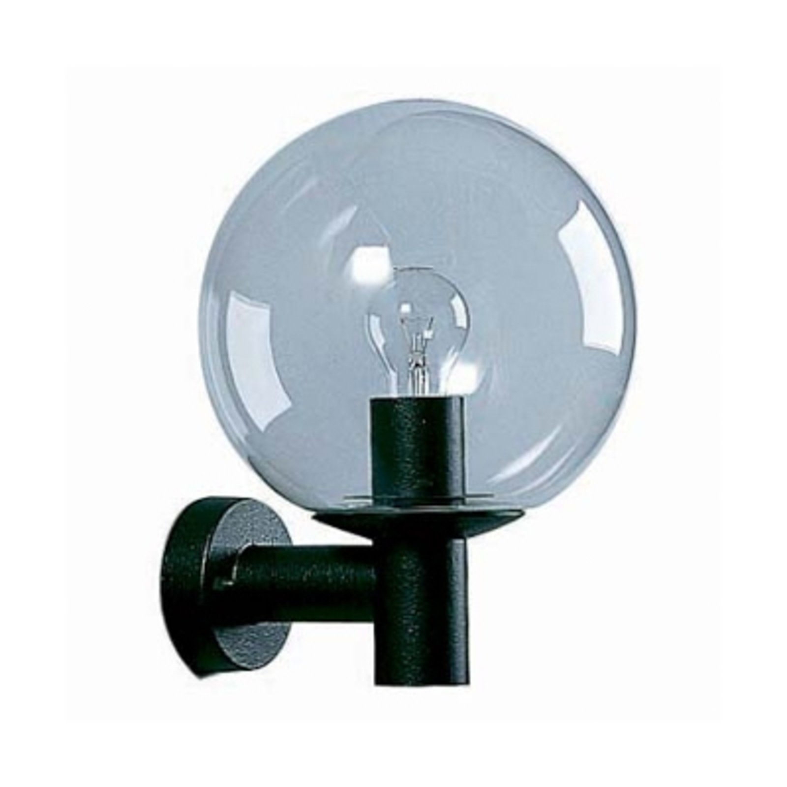 Outdoor wall light with crystal glass, black