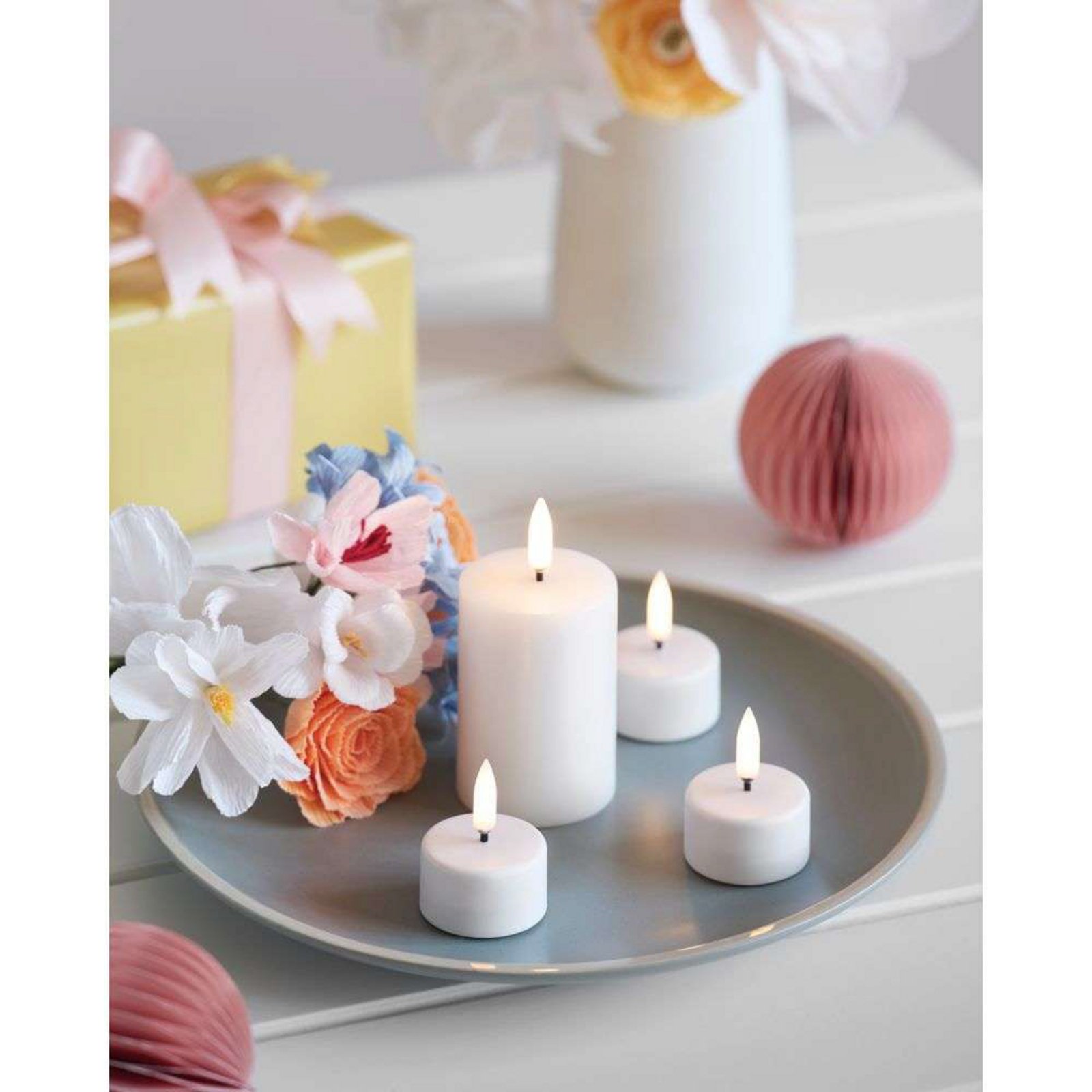 Pillar Candle LED Nordic White 5 x 7,5 cm - Uyuni Lighting