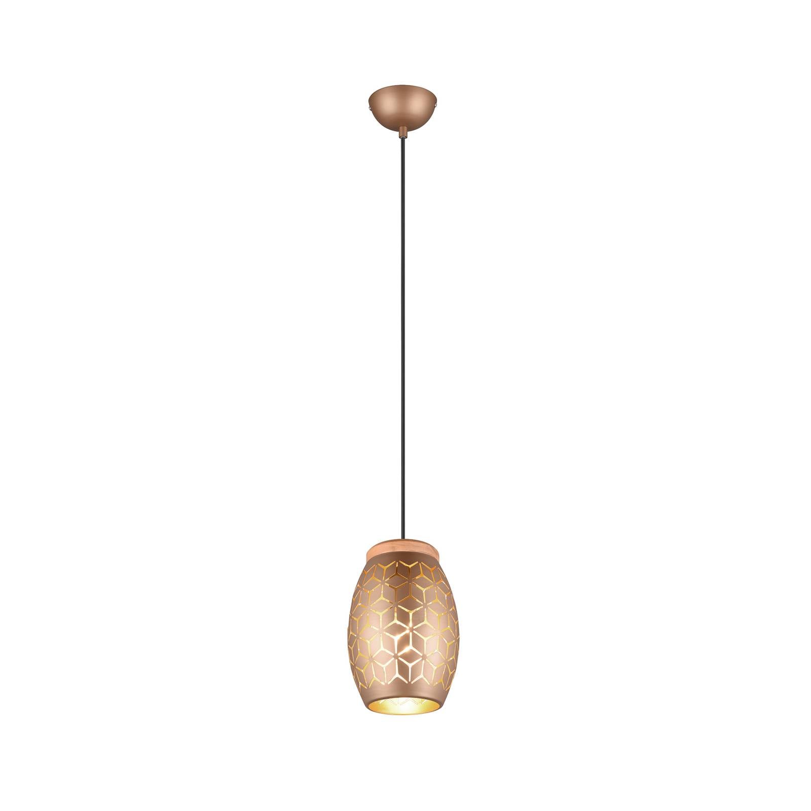 Hängelampe Bidar, Ø 15 cm, kaffeebraun, Metall