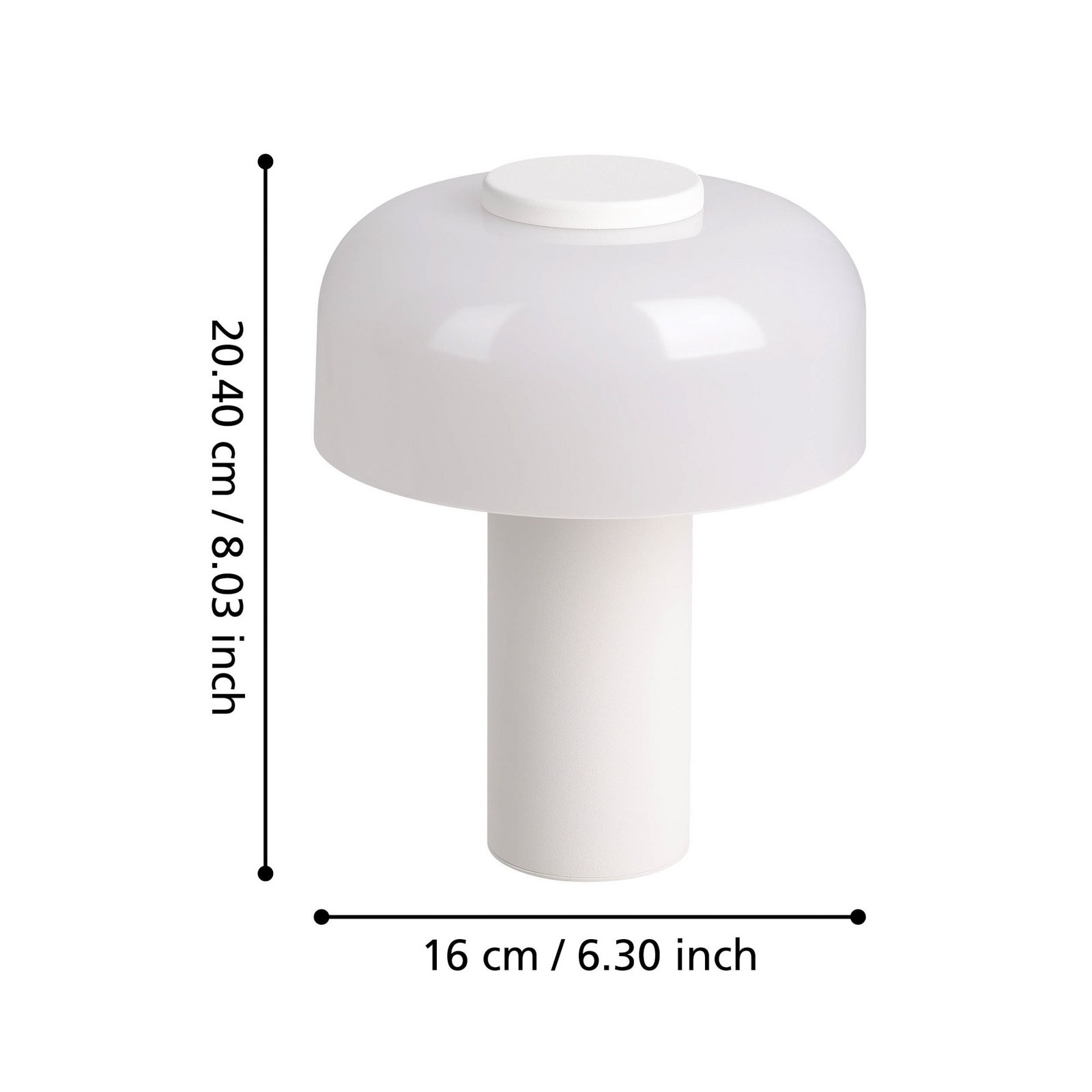 LED-Akku-Tischlampe Ponente, Ø 16 cm, weiß, CCT, dimmbar