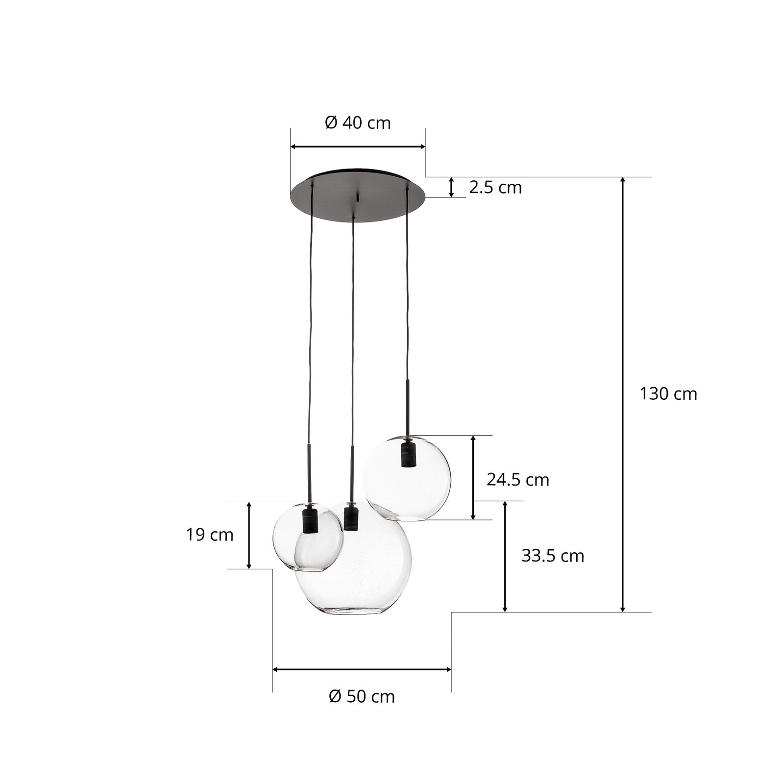 Závěsné svítidlo Sphere, tři světla