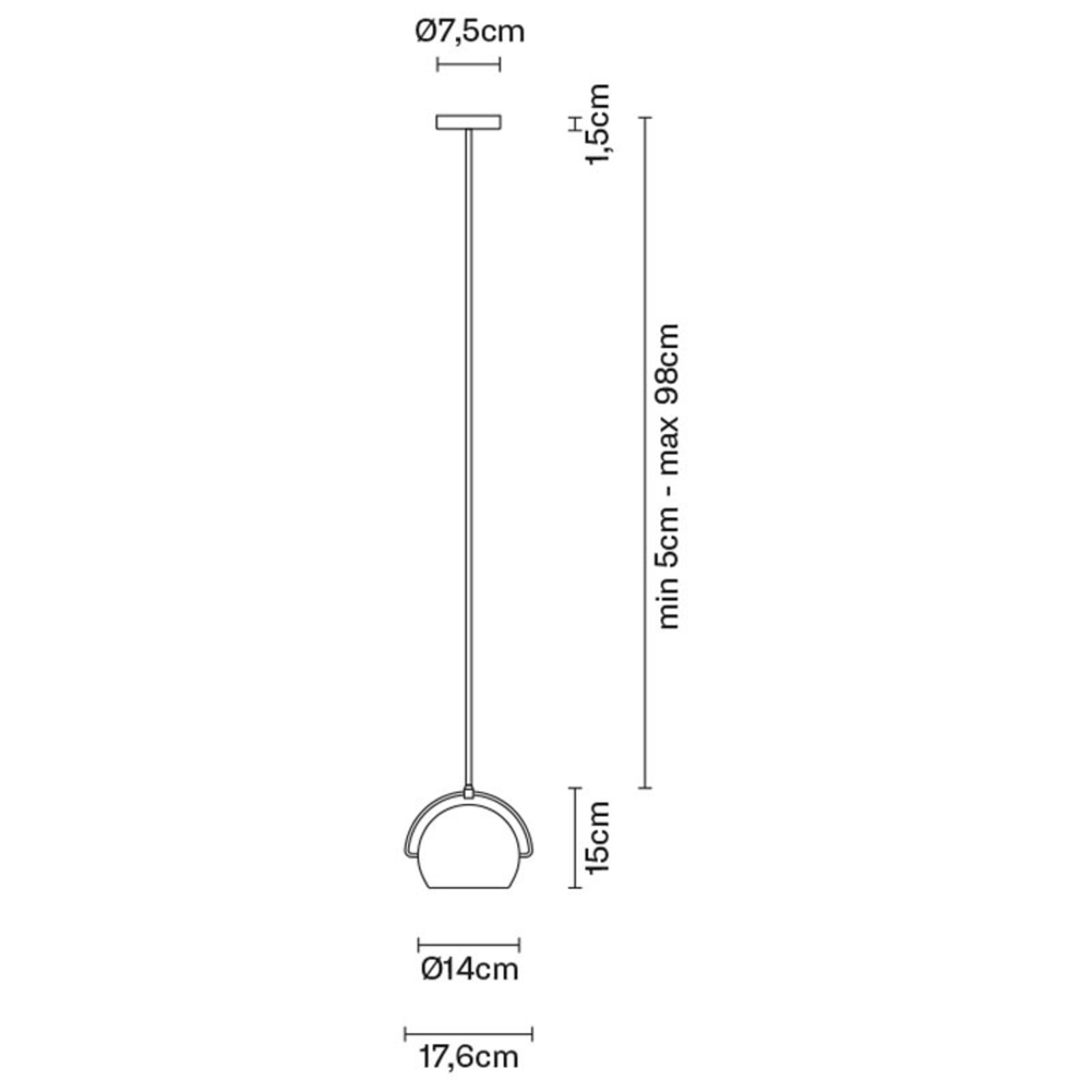 Fabbian Beluga Steel chrome hanging light, Ø 14 cm