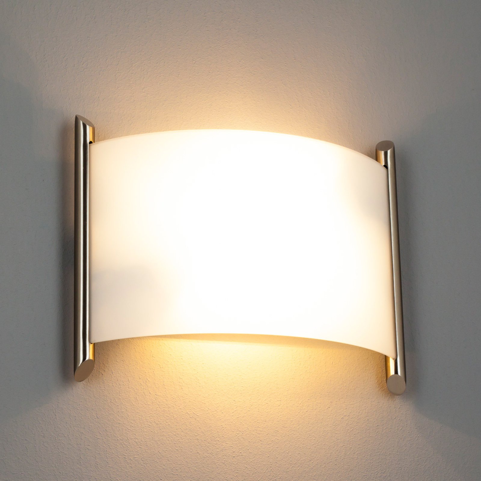 Wandlamp Filippa, 31 cm, nikkel gesatineerd