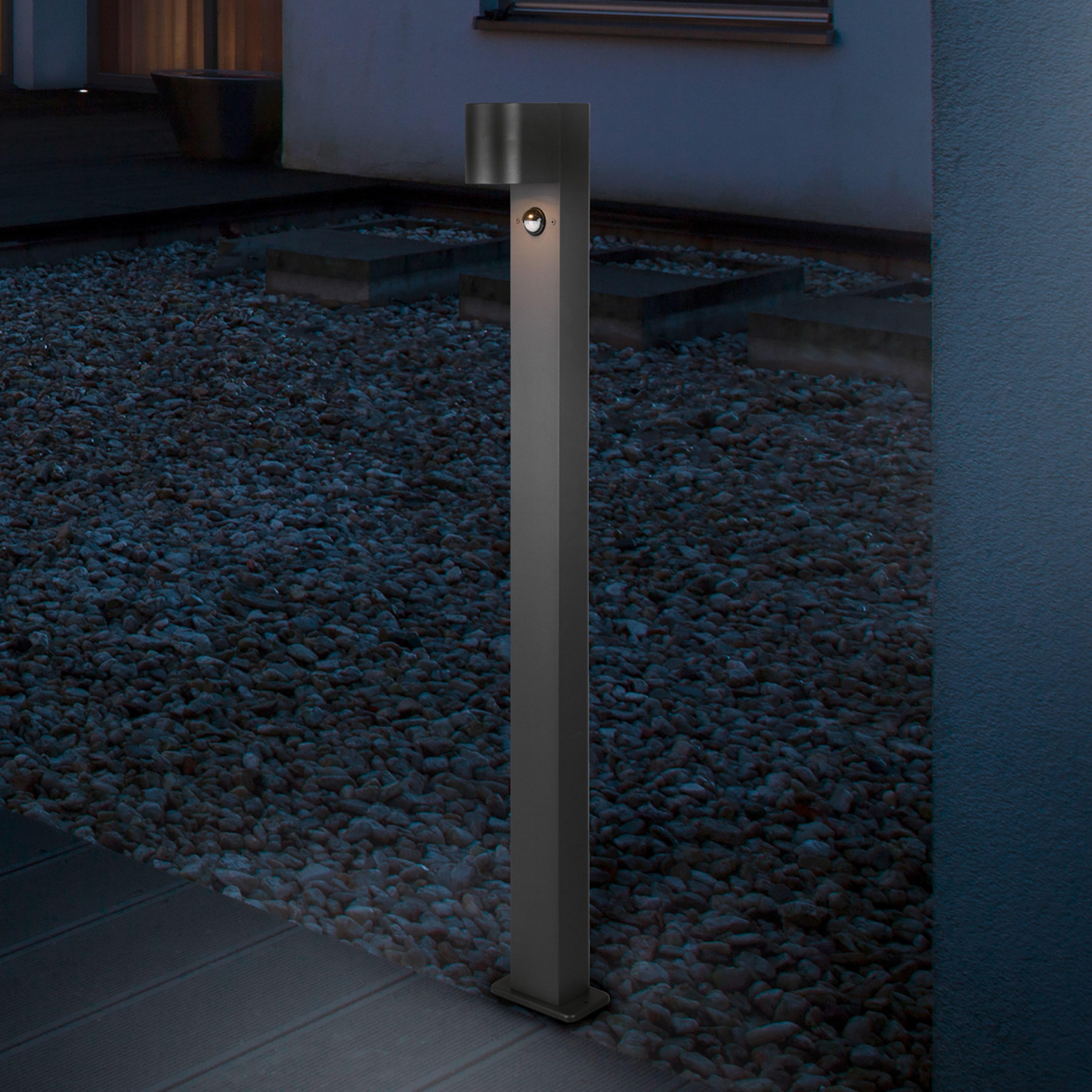 Bolardo luminoso Roya sensor movimiento antracita