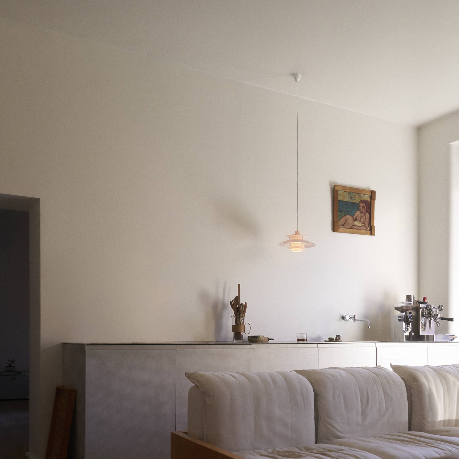Louis Poulsen Hängeleuchte PH 5 320, opal-rosé, E14