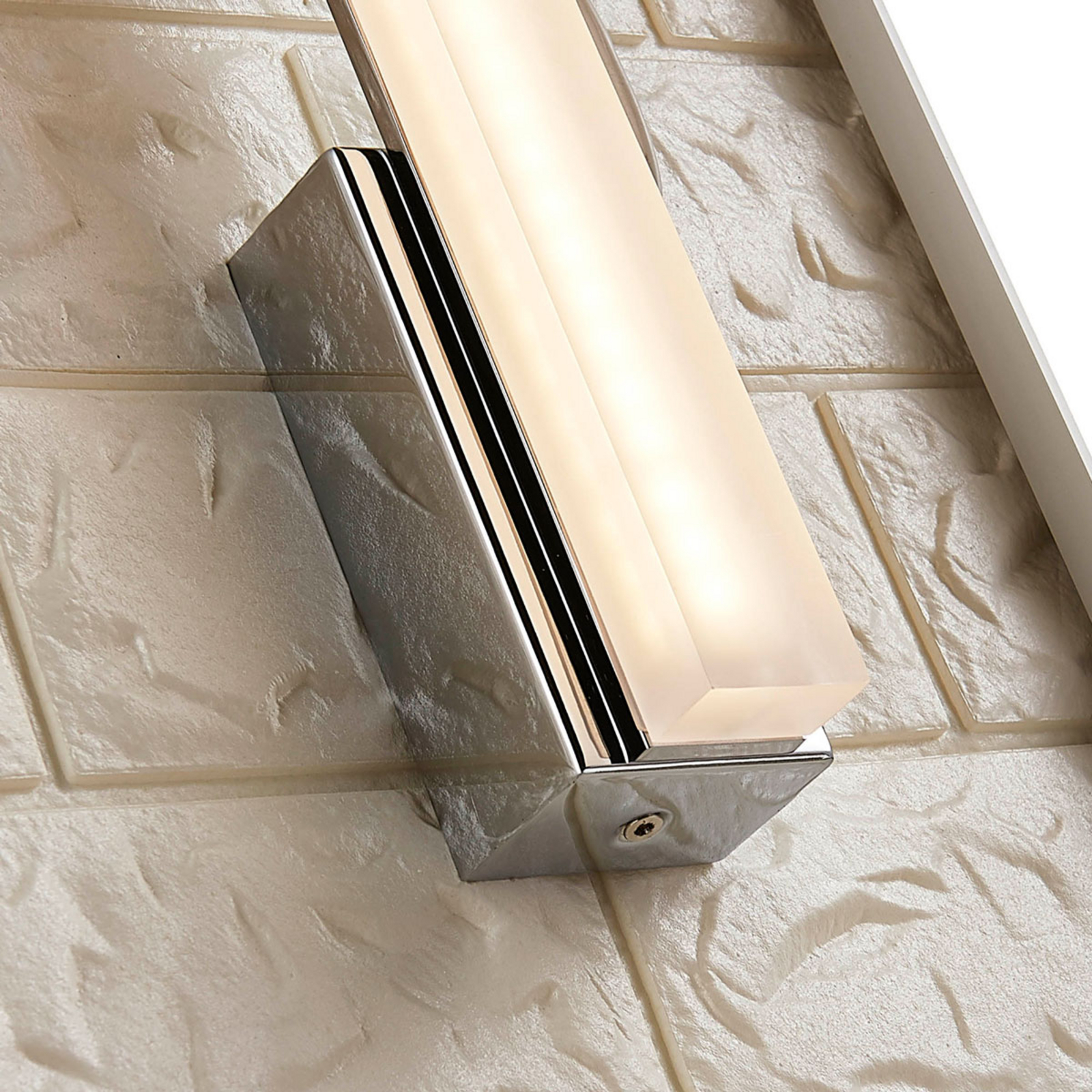 Lucande LED Bathroom Wall Light Julie 32 Cm High Chrome IP44 Lights ie