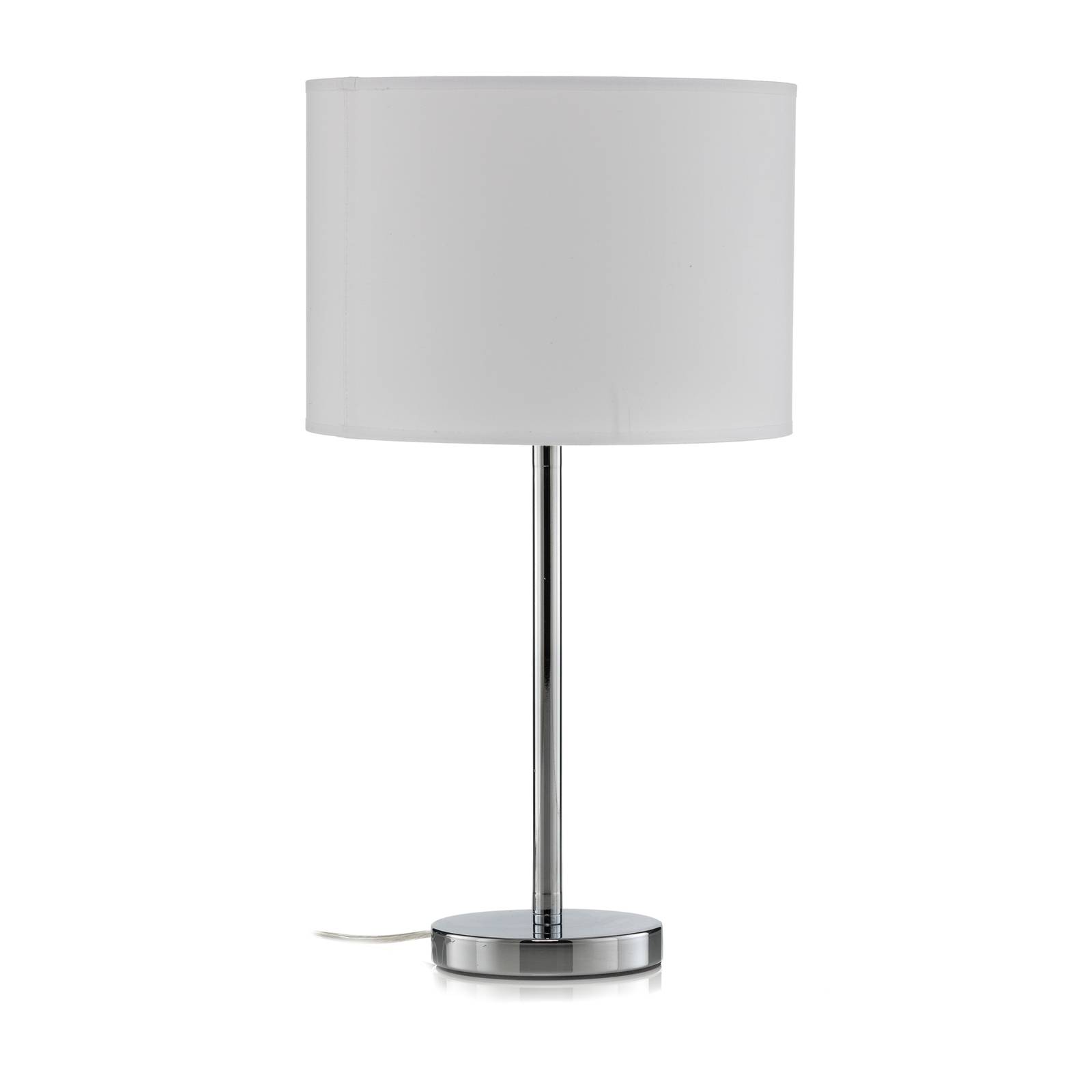 Lampe table Maarit abat-jour tissu blanche/chromée